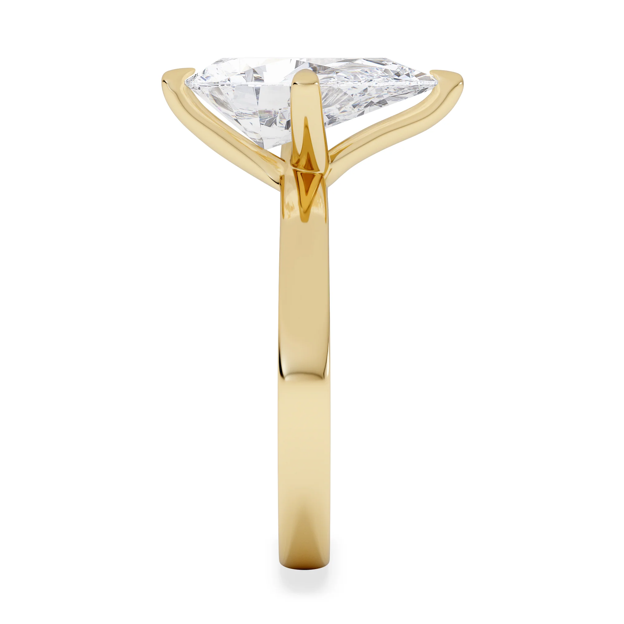 Origin Twist 3.00ct Pear Cut Lab Diamond Solitaire Engagement Ring in 18K Yellow Gold - Image 5