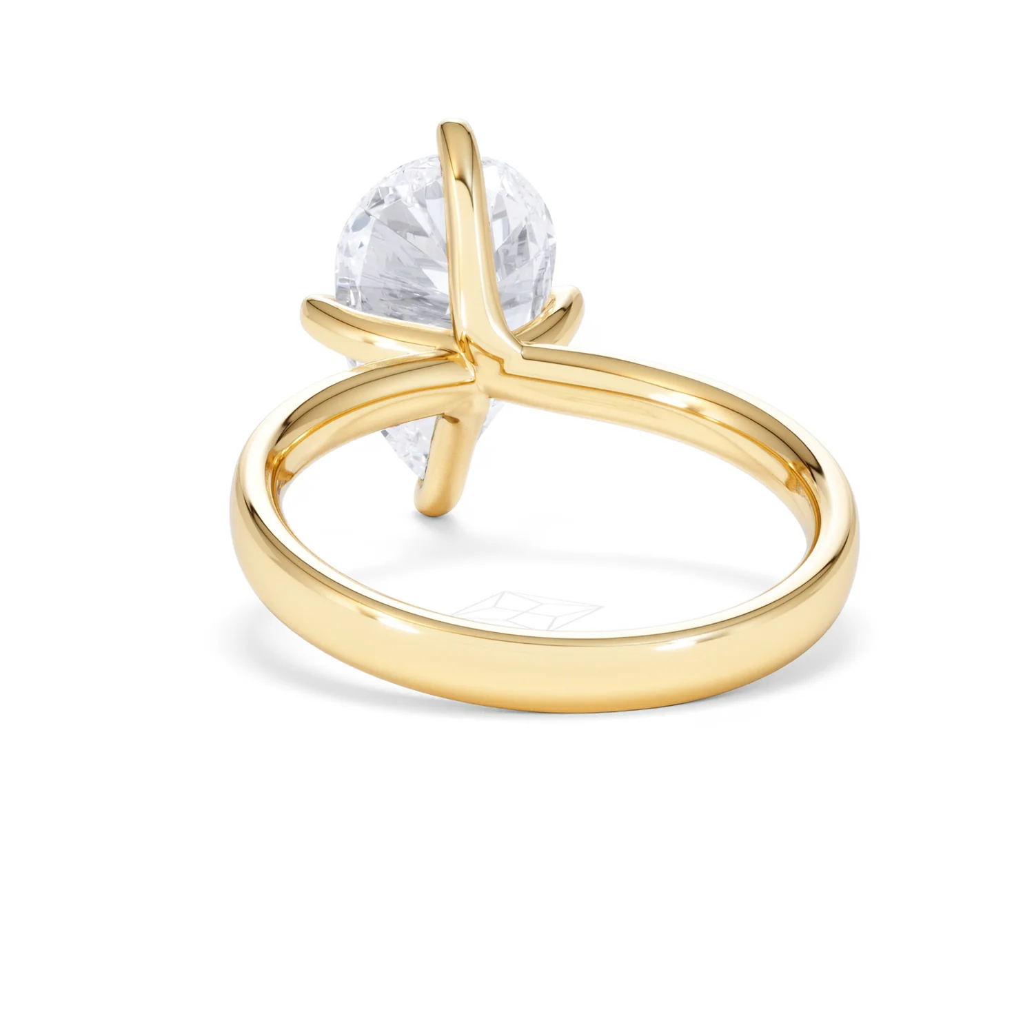 Origin Twist 3.00ct Pear Cut Lab Diamond Solitaire Engagement Ring in 18K Yellow Gold - Image 50