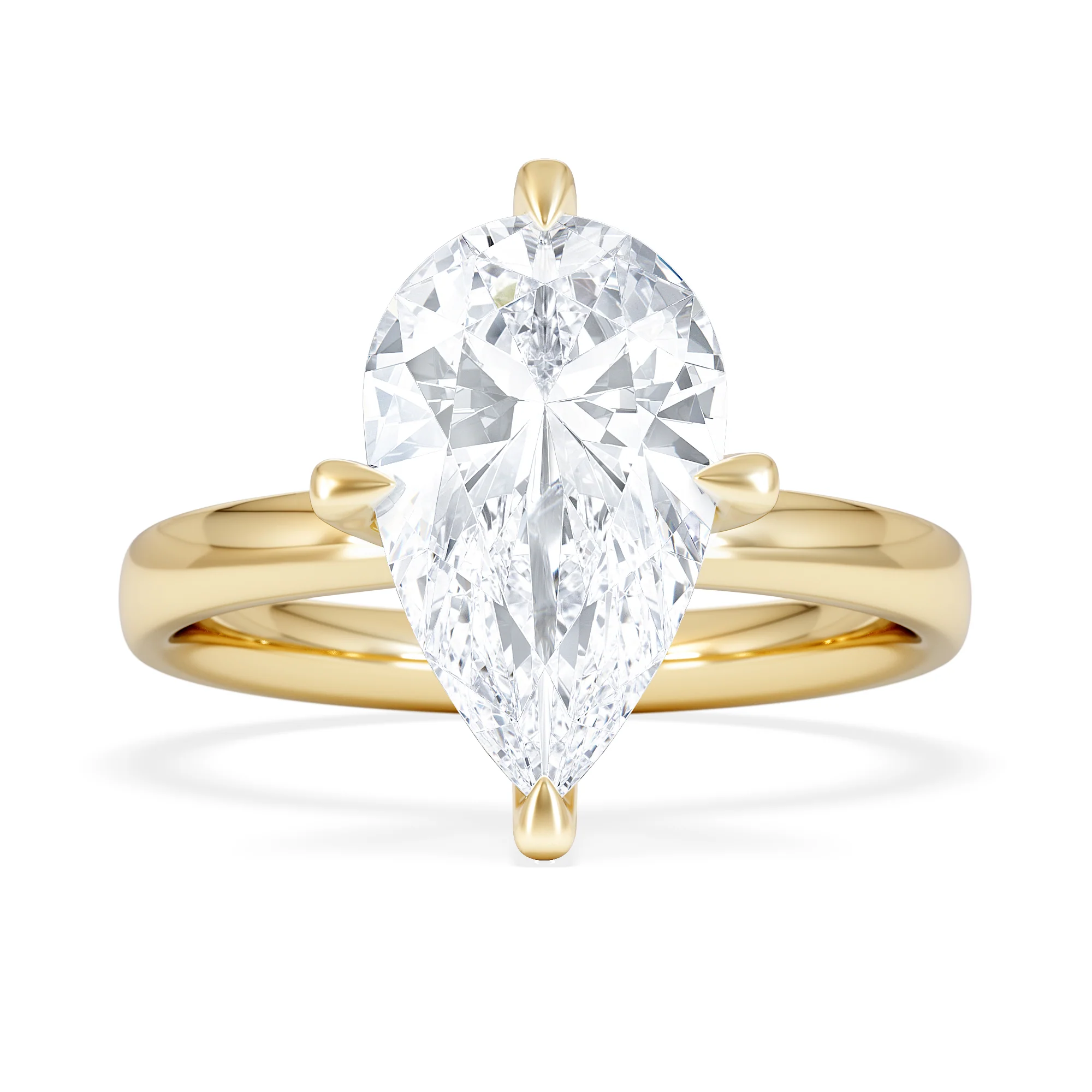 Origin Twist 3.00ct Pear Cut Lab Diamond Solitaire Engagement Ring in 18K Yellow Gold - Image 6