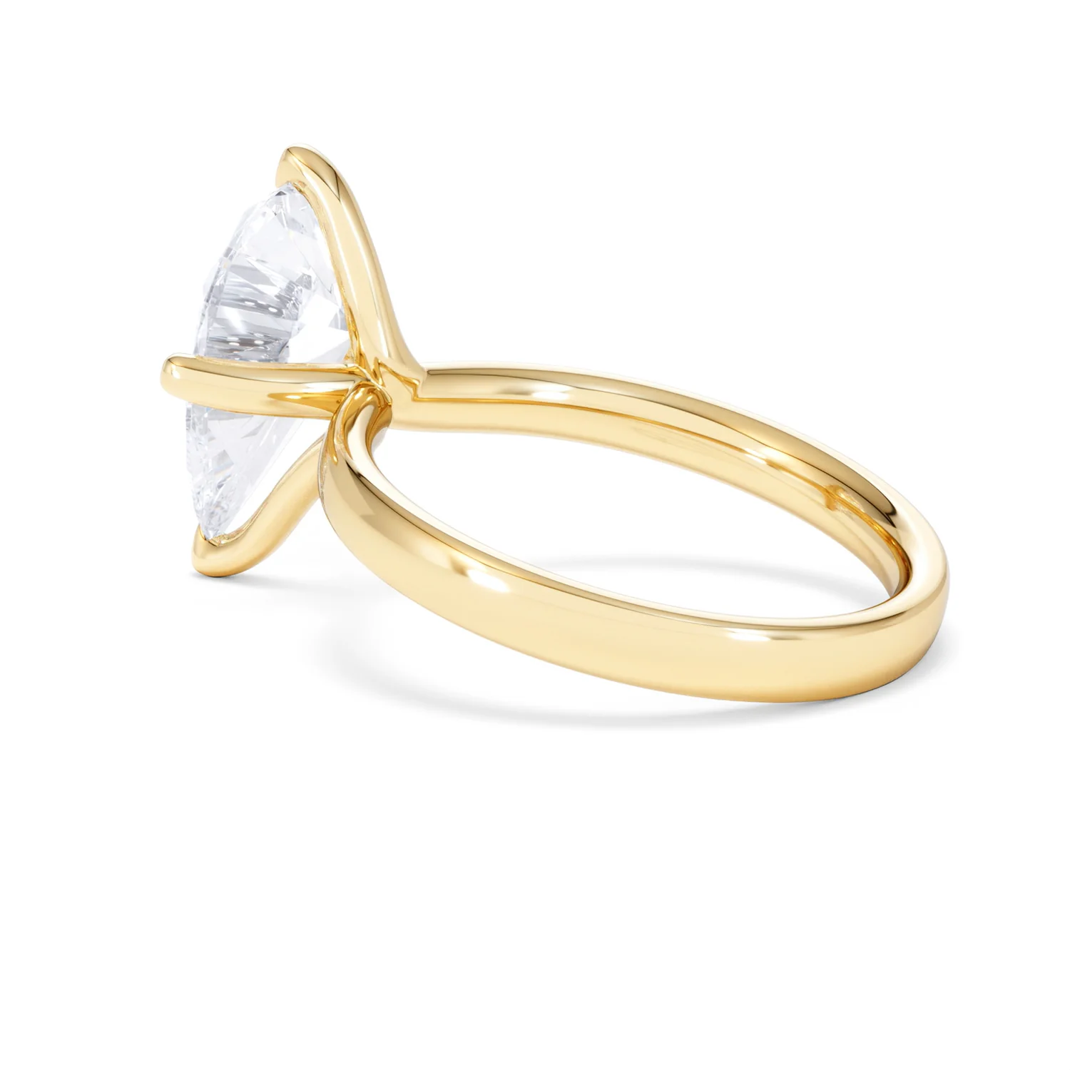 Origin Twist 3.00ct Pear Cut Lab Diamond Solitaire Engagement Ring in 18K Yellow Gold - Image 60