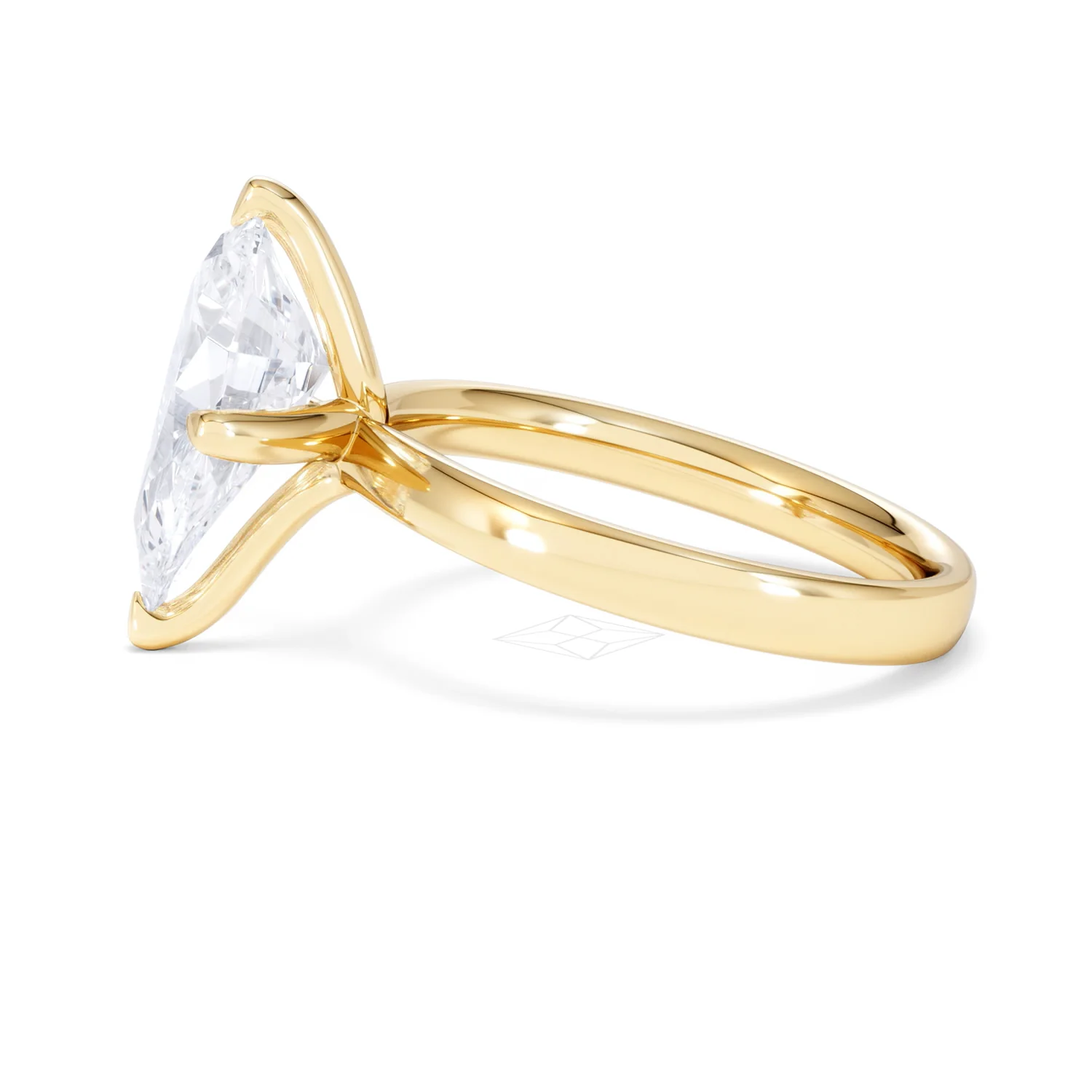 Origin Twist 3.00ct Pear Cut Lab Diamond Solitaire Engagement Ring in 18K Yellow Gold - Image 68