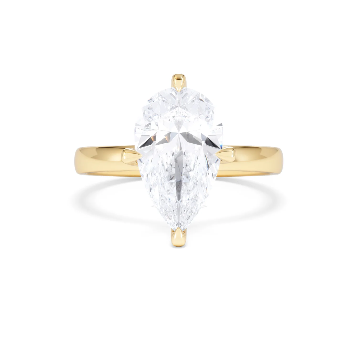 Origin Twist 3.00ct Pear Cut Lab Diamond Solitaire Engagement Ring in 18K Yellow Gold - Image 7