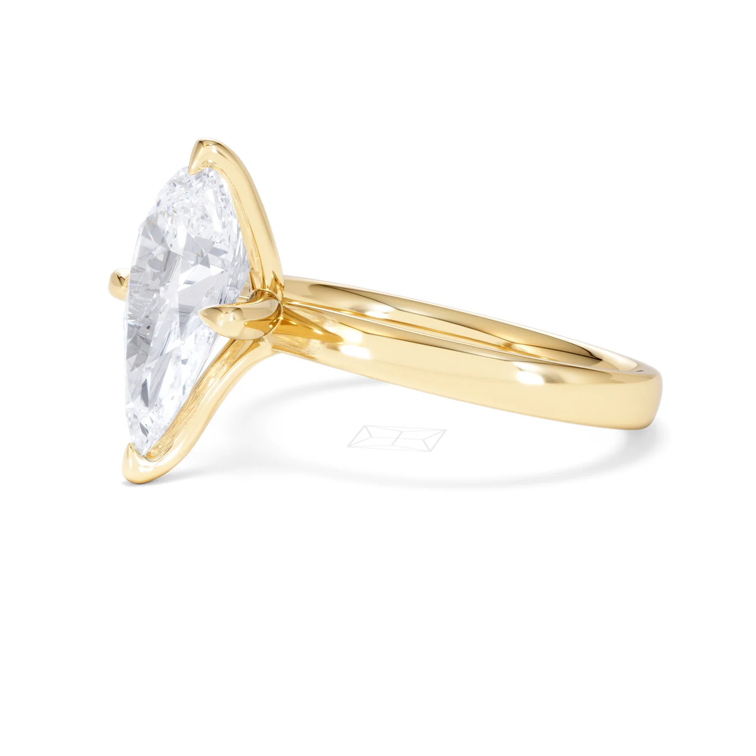 Origin Twist 3.00ct Pear Cut Lab Diamond Solitaire Engagement Ring in 18K Yellow Gold - Image 74