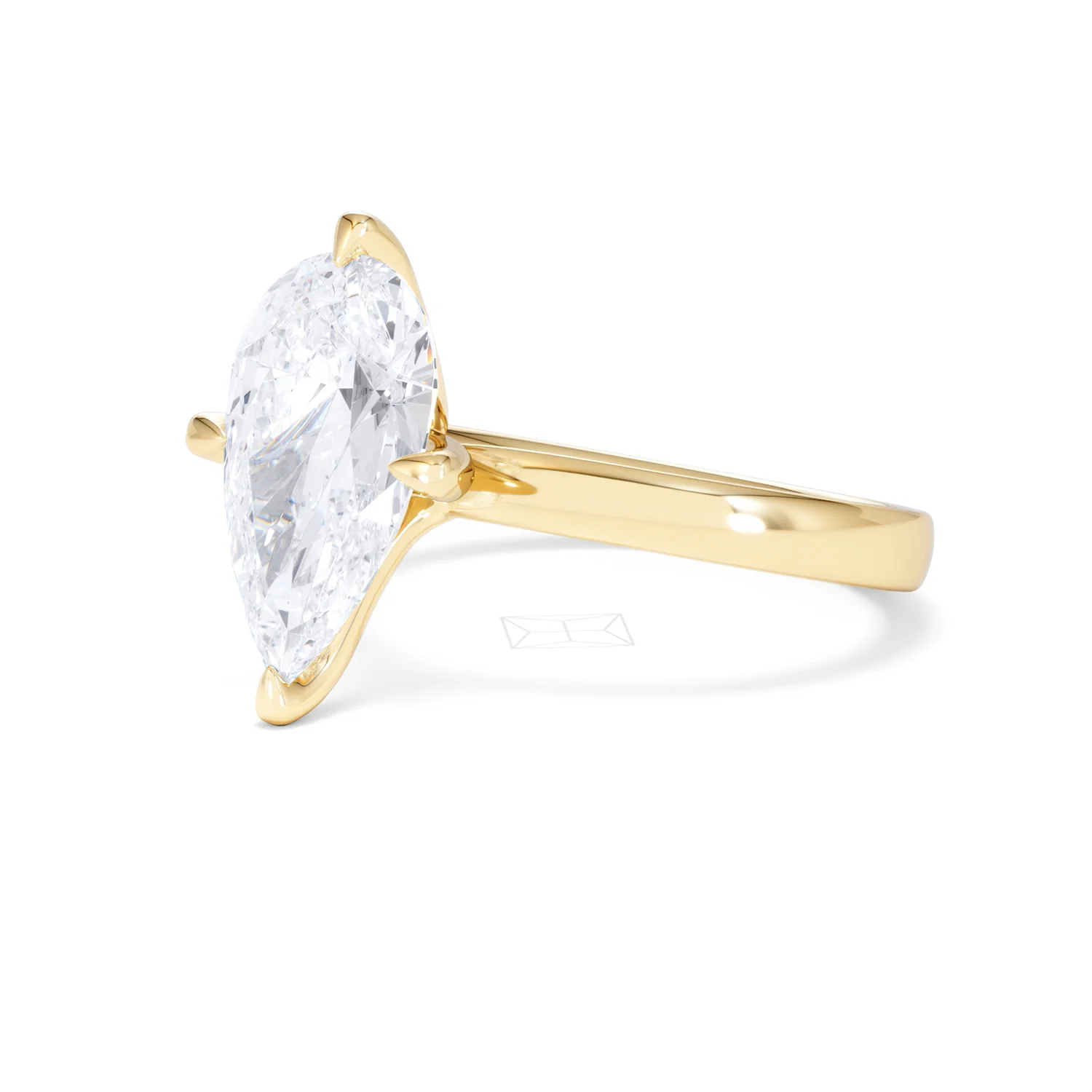 Origin Twist 3.00ct Pear Cut Lab Diamond Solitaire Engagement Ring in 18K Yellow Gold - Image 78