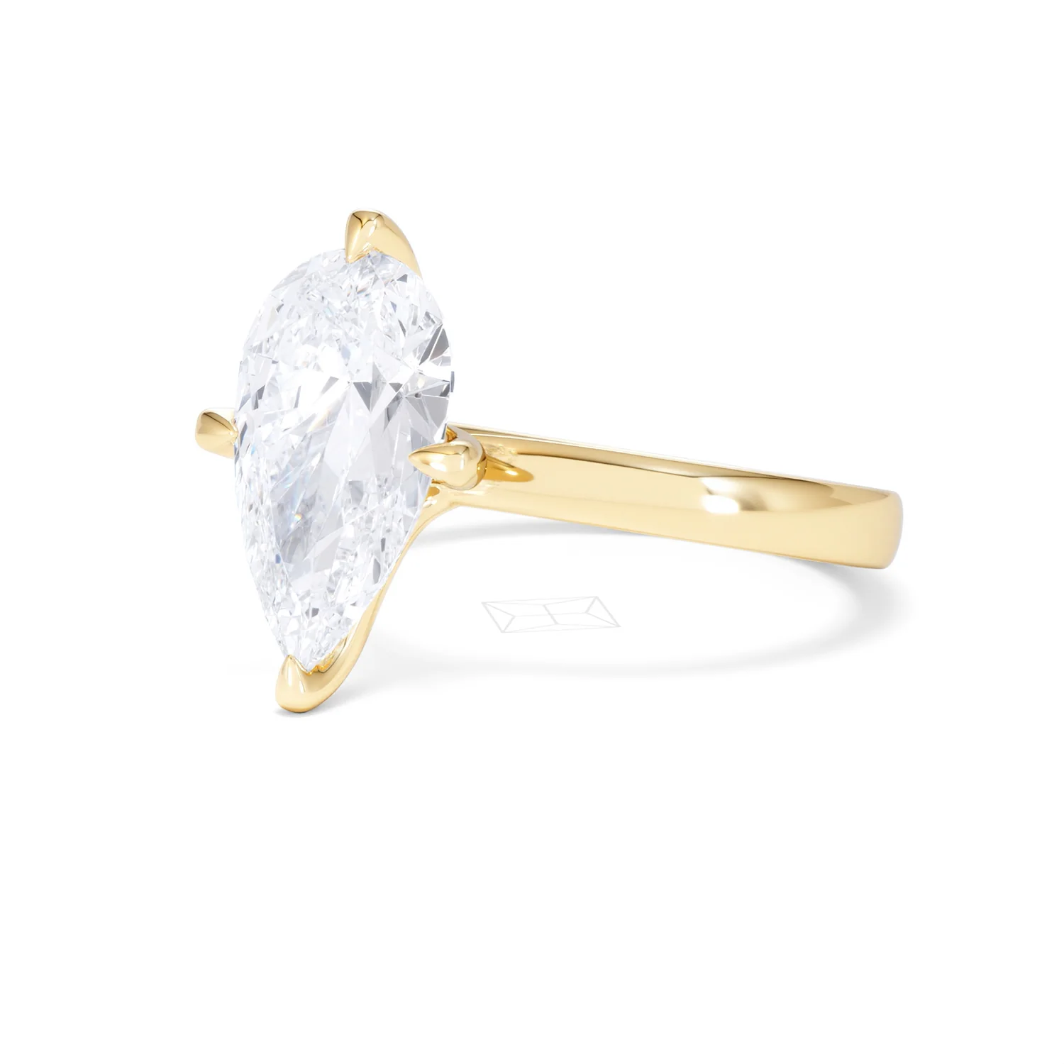 Origin Twist 3.00ct Pear Cut Lab Diamond Solitaire Engagement Ring in 18K Yellow Gold - Image 79