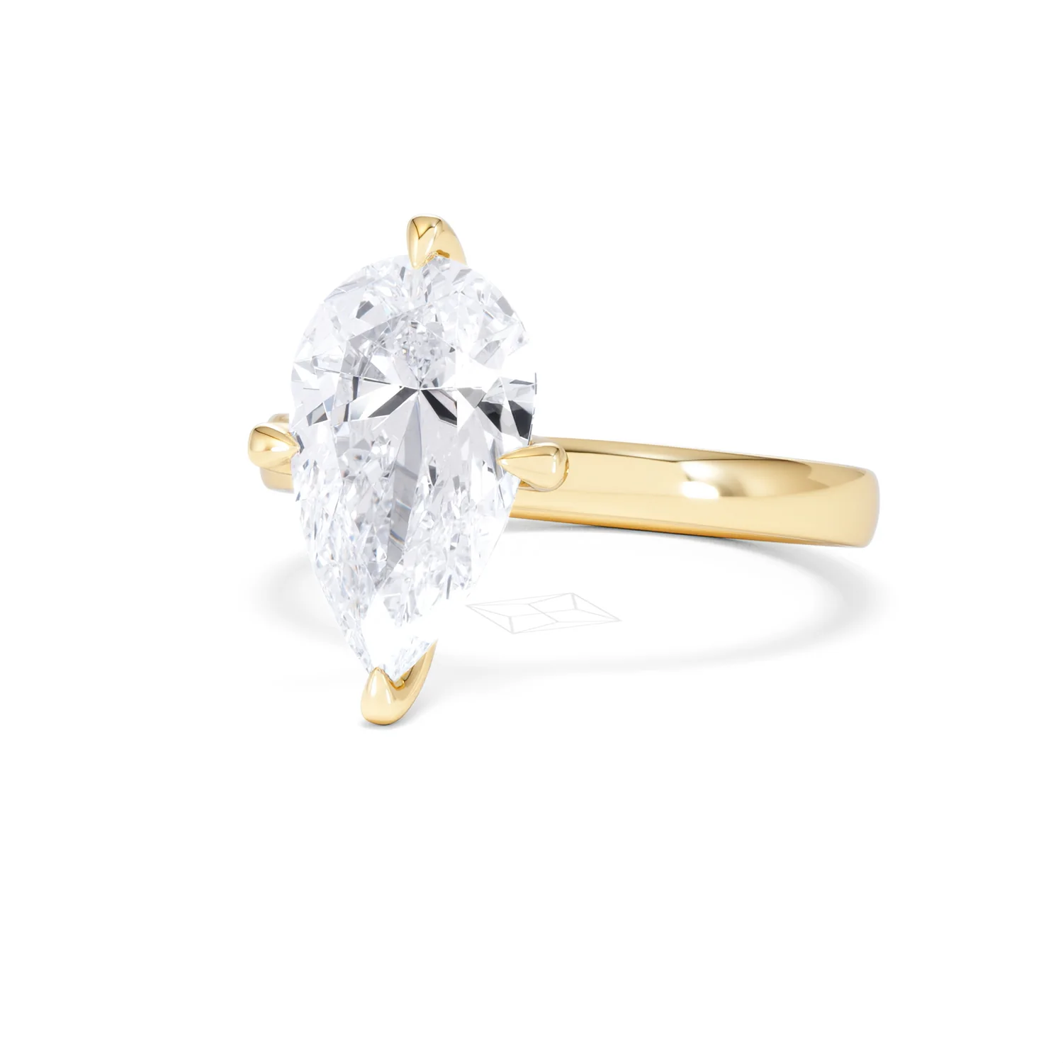 Origin Twist 3.00ct Pear Cut Lab Diamond Solitaire Engagement Ring in 18K Yellow Gold - Image 82