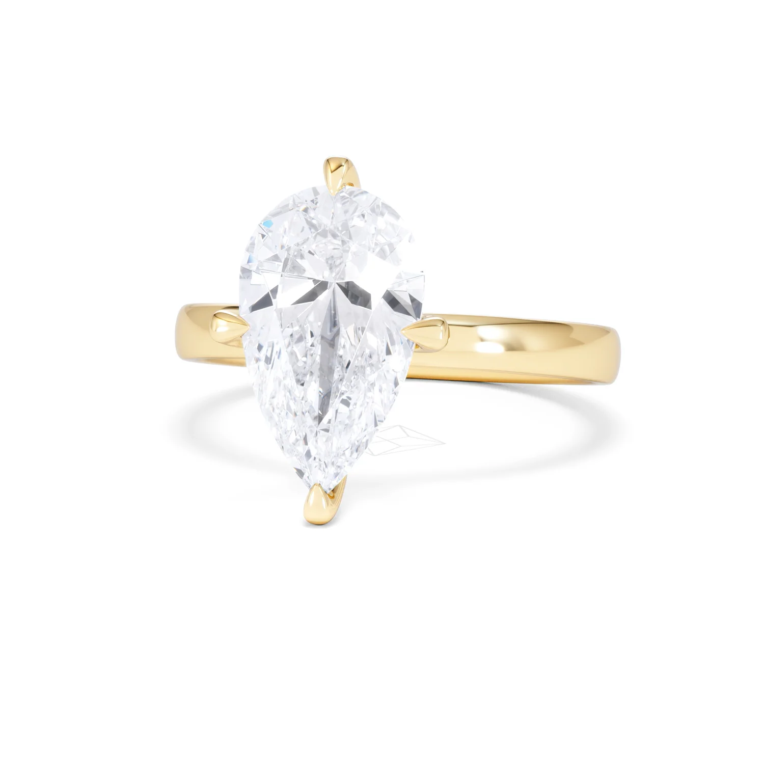 Origin Twist 3.00ct Pear Cut Lab Diamond Solitaire Engagement Ring in 18K Yellow Gold - Image 84