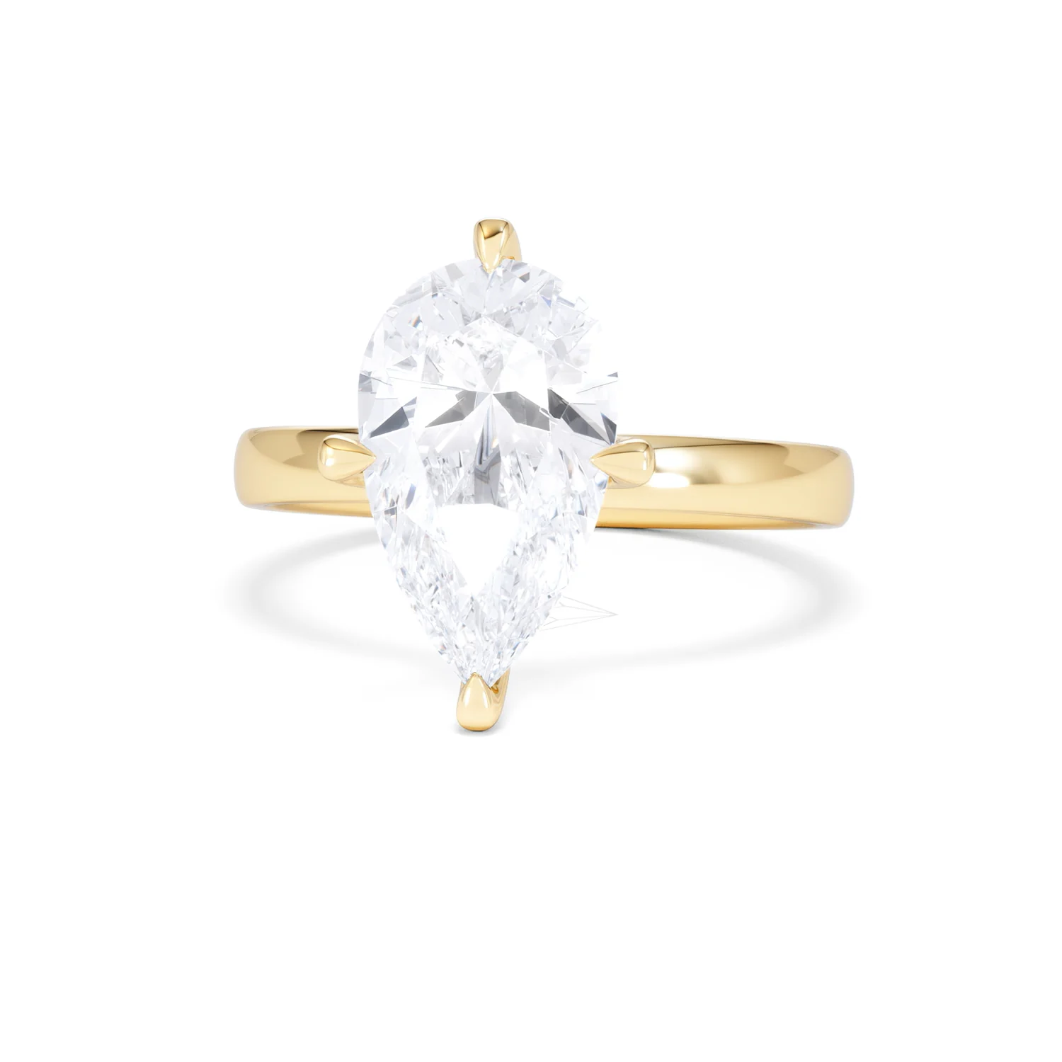 Origin Twist 3.00ct Pear Cut Lab Diamond Solitaire Engagement Ring in 18K Yellow Gold - Image 85