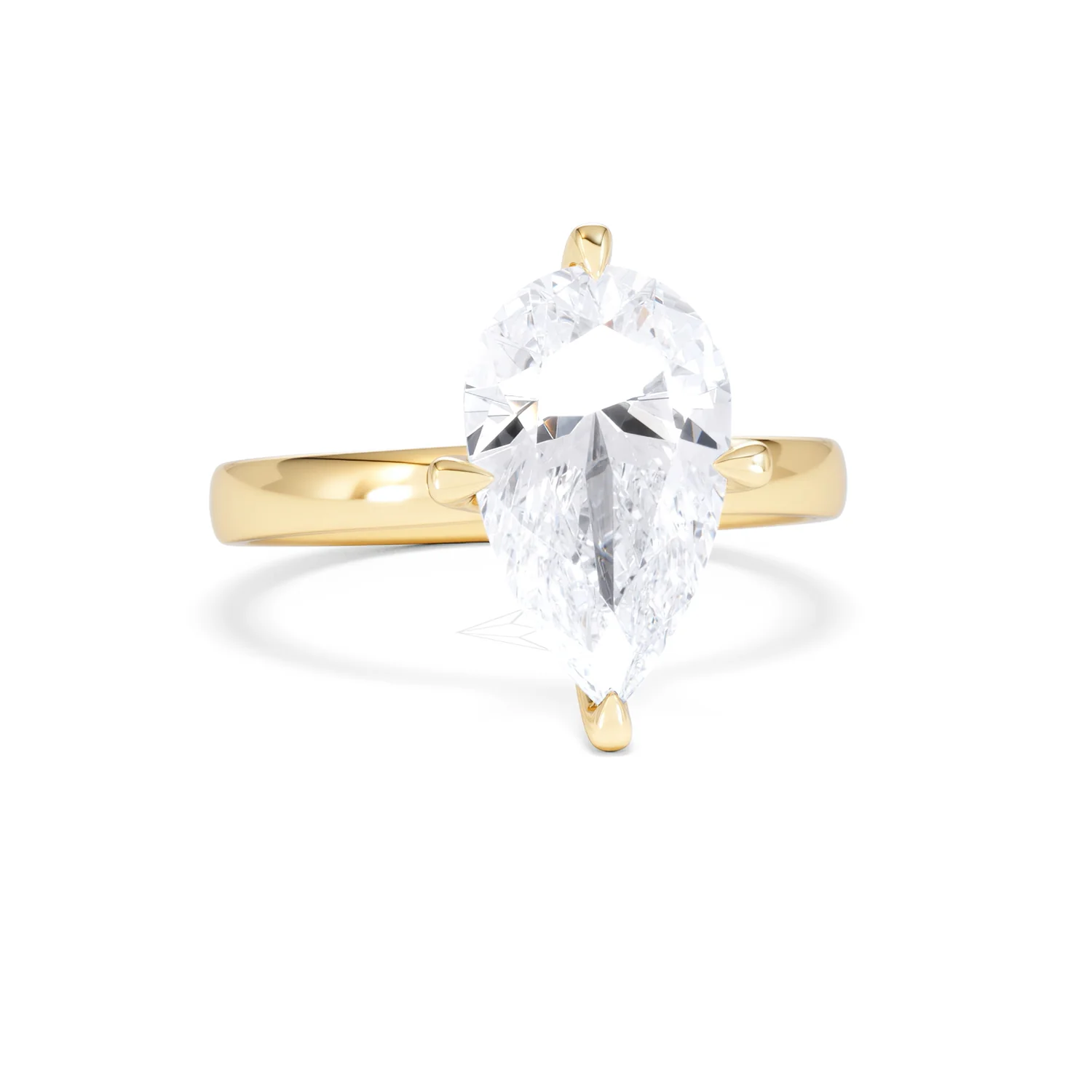 Origin Twist 3.00ct Pear Cut Lab Diamond Solitaire Engagement Ring in 18K Yellow Gold - Image 9