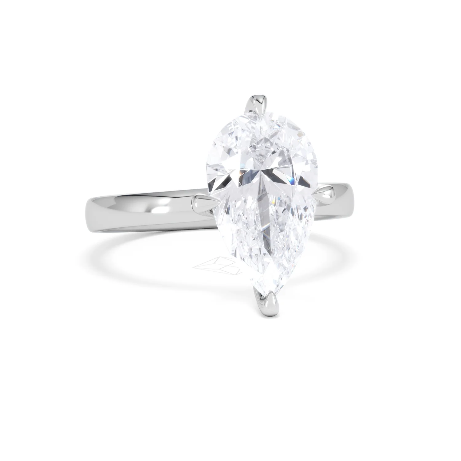 Origin Twist 3.00ct Pear Cut Lab Diamond Solitaire Engagement Ring in Platinum - Image 10