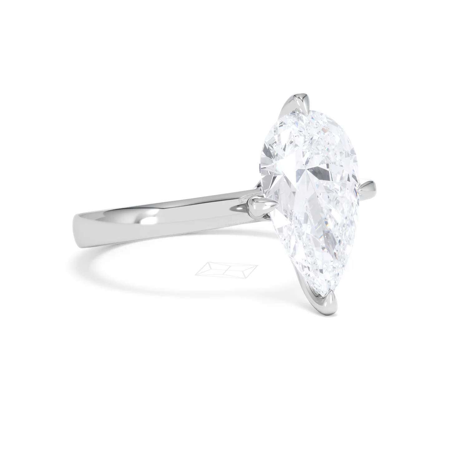 Origin Twist 3.00ct Pear Cut Lab Diamond Solitaire Engagement Ring in Platinum - Image 14