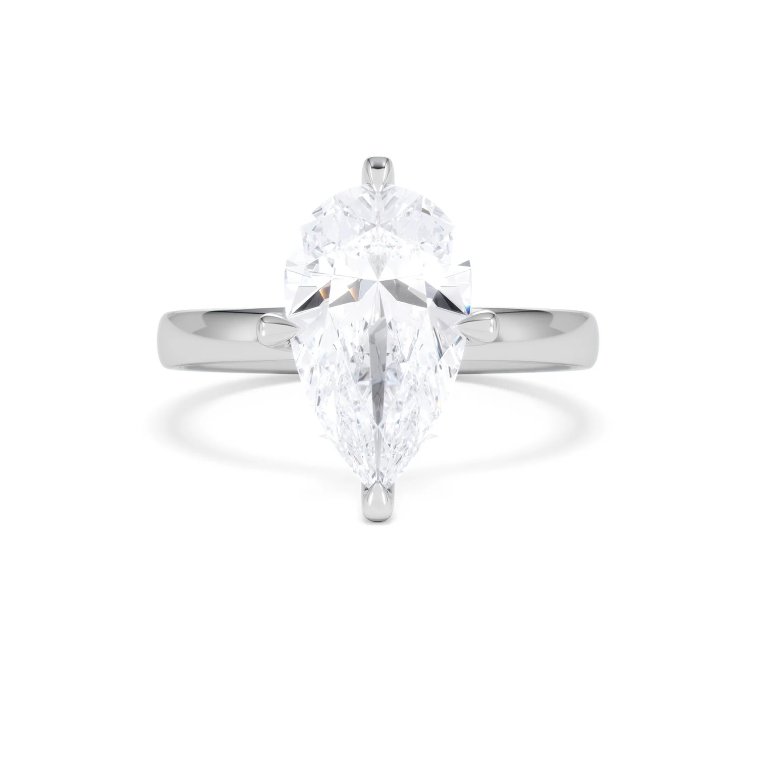 Origin Twist 3.00ct Pear Cut Lab Diamond Solitaire Engagement Ring in Platinum - Image 7