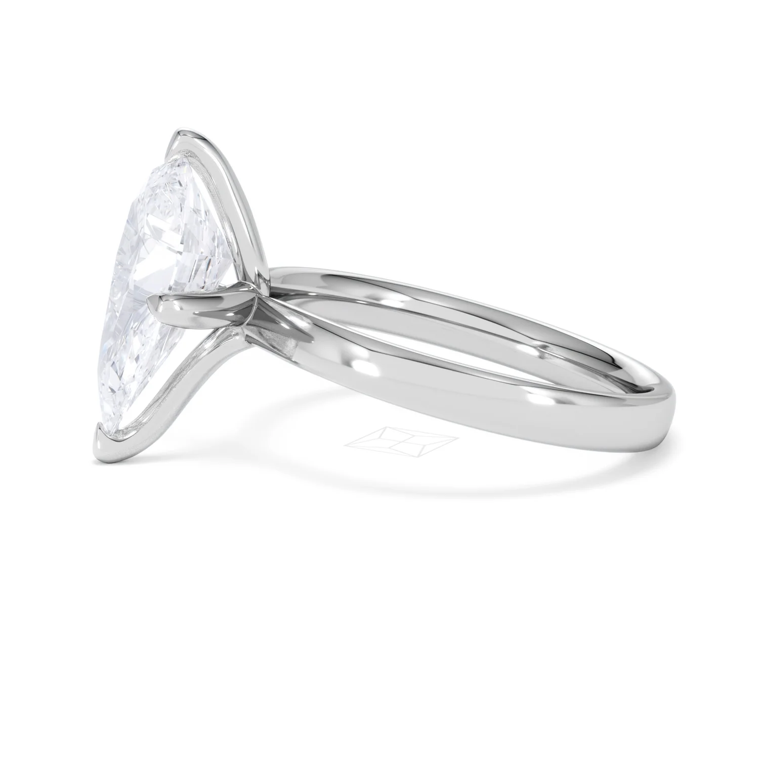Origin Twist 3.00ct Pear Cut Lab Diamond Solitaire Engagement Ring in Platinum - Image 70