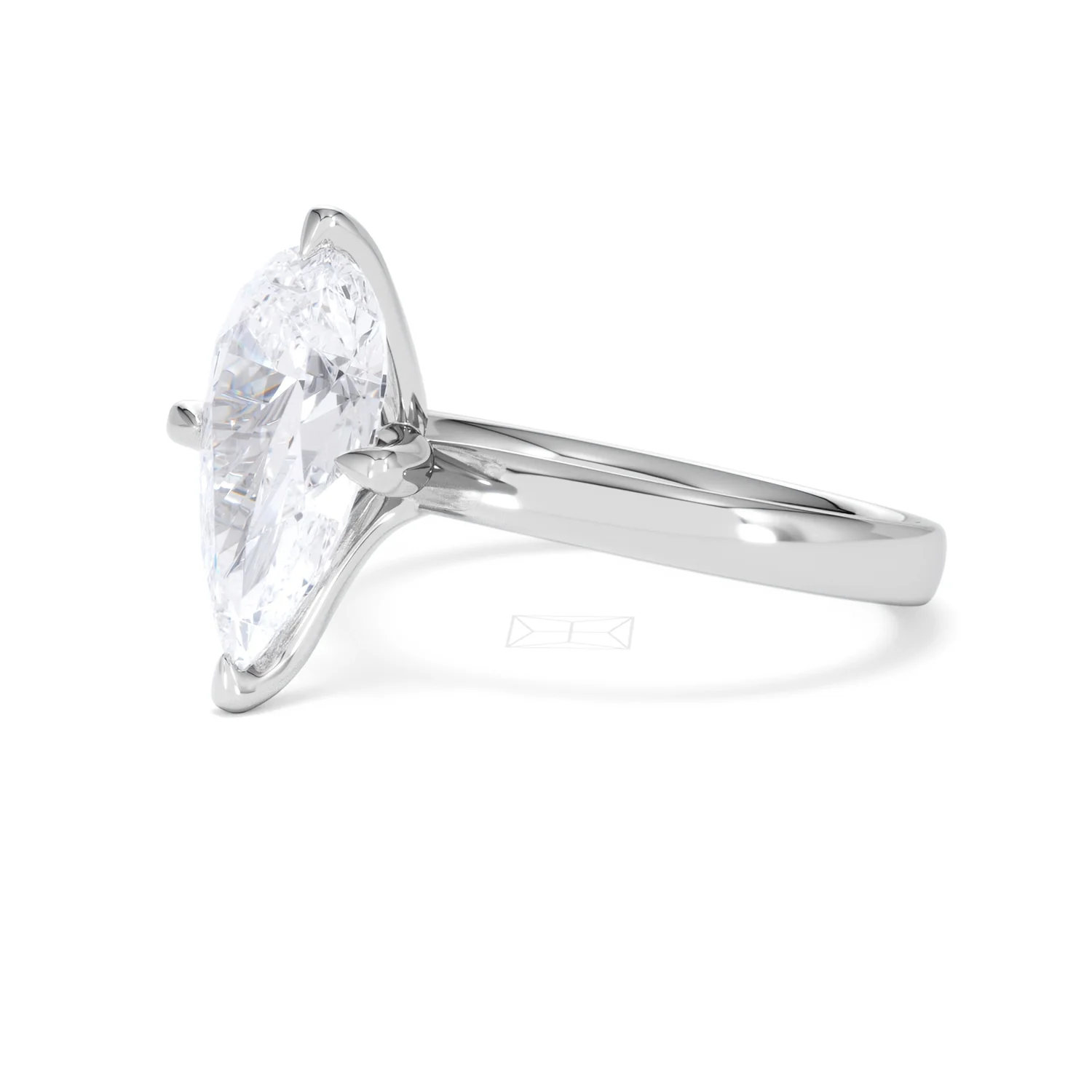 Origin Twist 3.00ct Pear Cut Lab Diamond Solitaire Engagement Ring in Platinum - Image 76