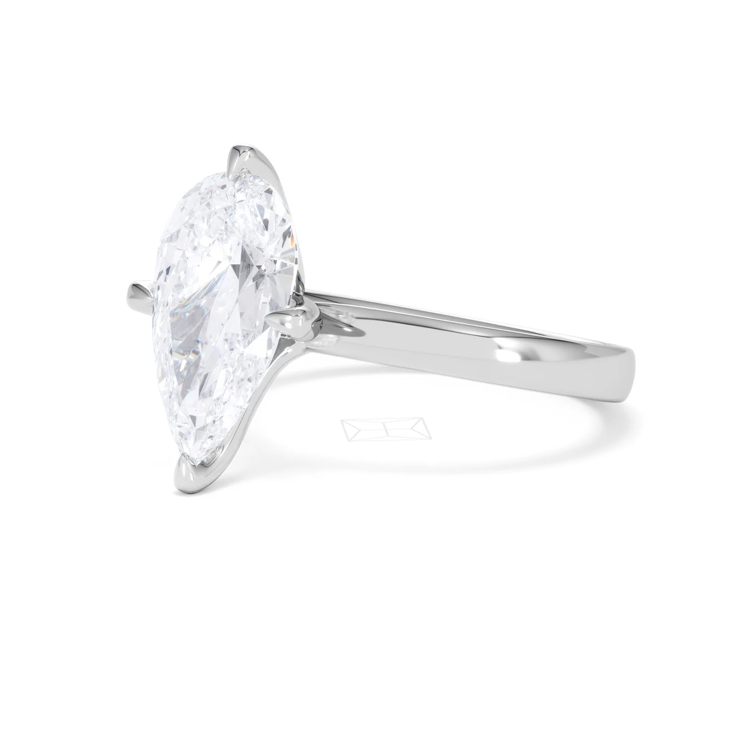 Origin Twist 3.00ct Pear Cut Lab Diamond Solitaire Engagement Ring in Platinum - Image 78