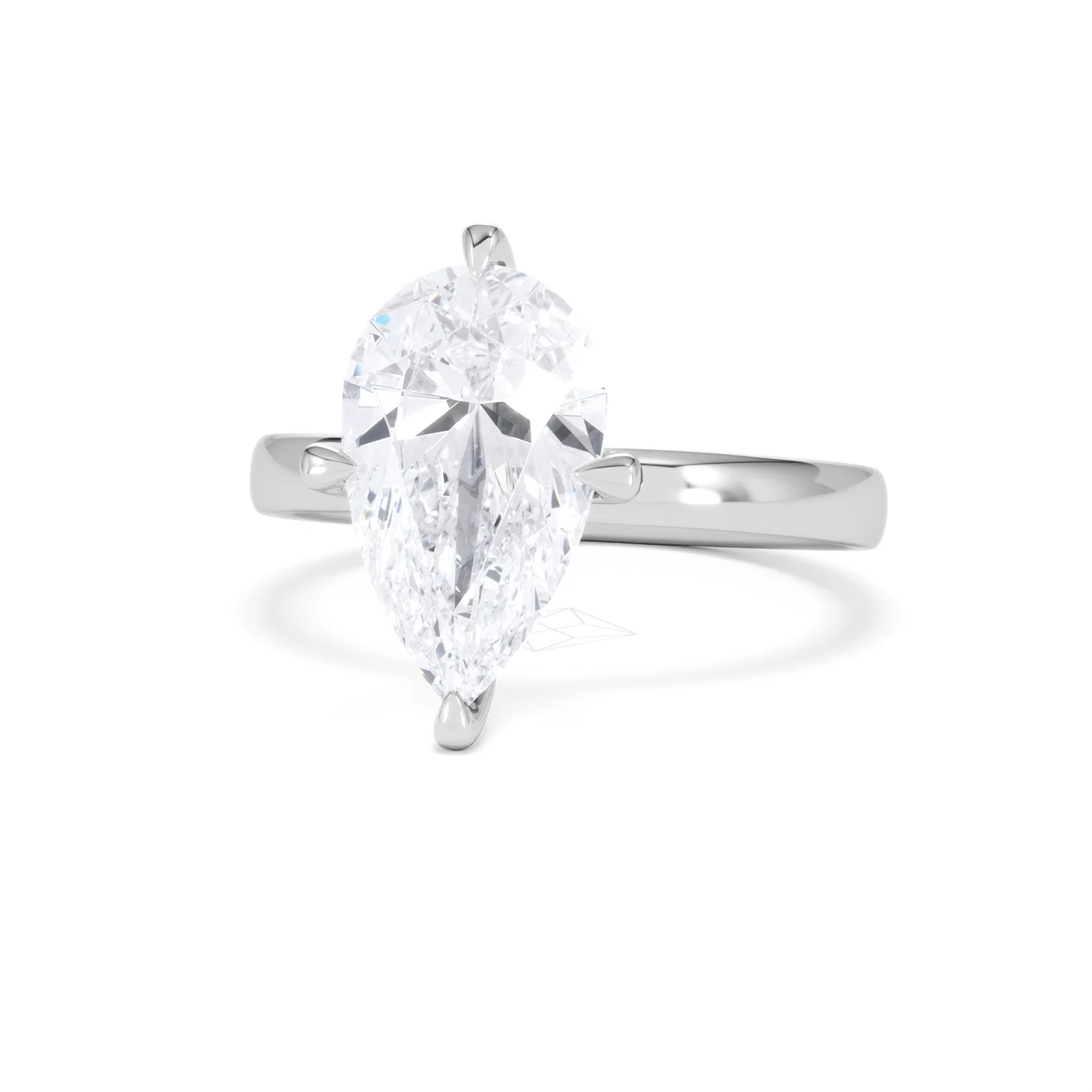 Origin Twist 3.00ct Pear Cut Lab Diamond Solitaire Engagement Ring in Platinum - Image 84