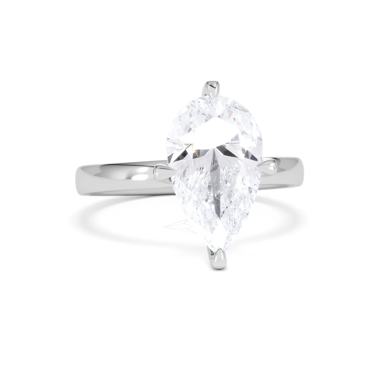 Origin Twist 3.00ct Pear Cut Lab Diamond Solitaire Engagement Ring in Platinum - Image 9