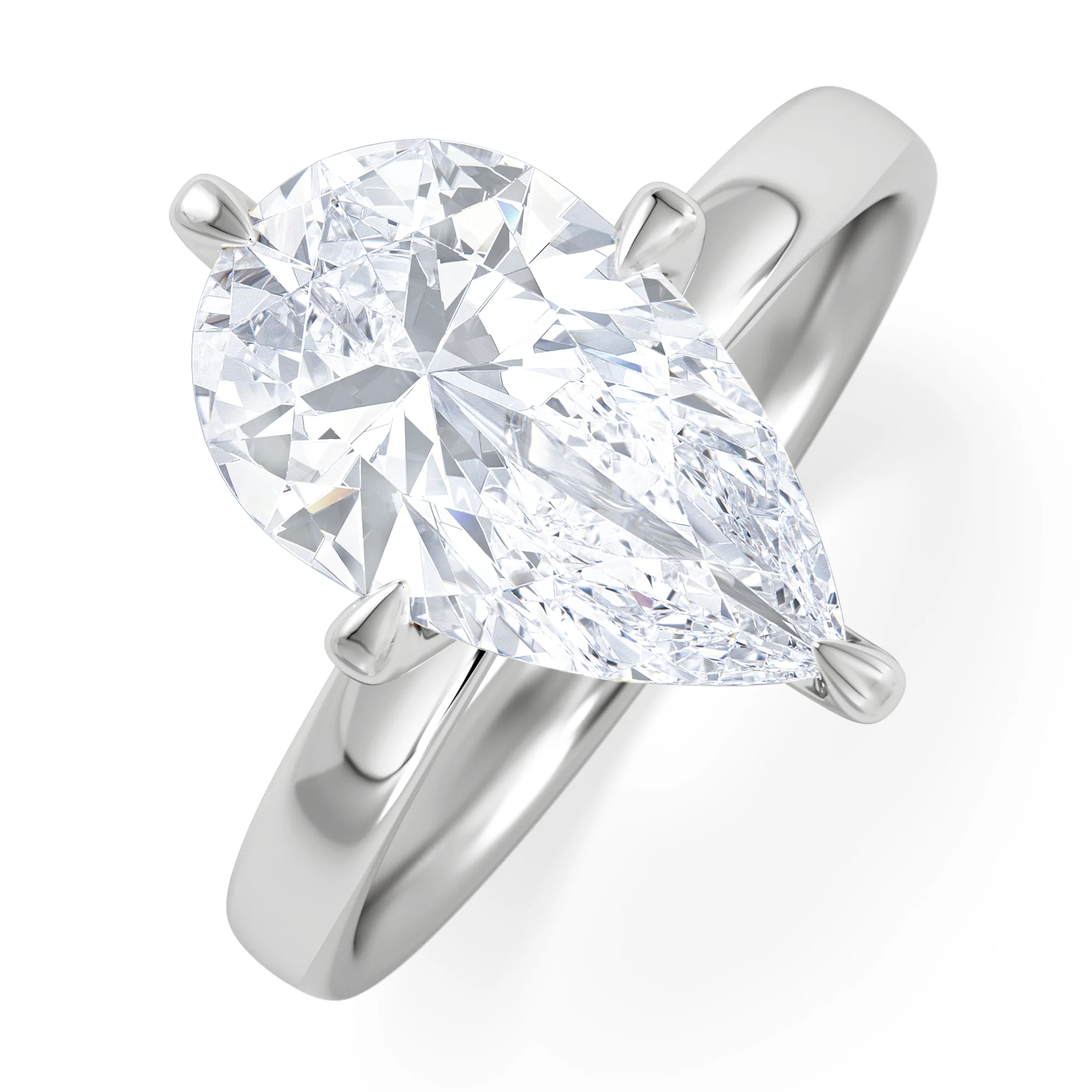 Origin Twist 3.00ct Pear Cut Lab Diamond Solitaire Engagement Ring in Platinum