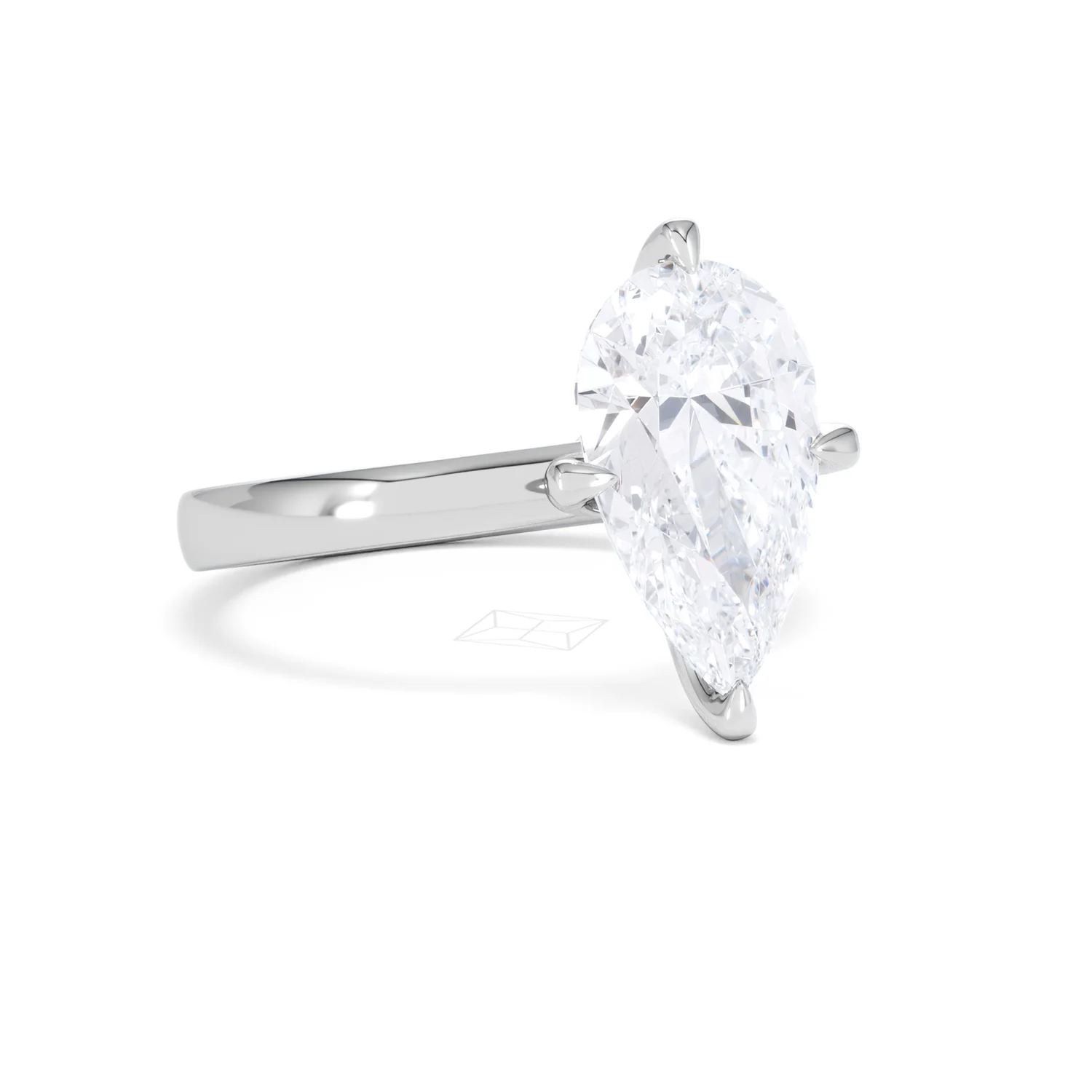 Origin Twist 3.00ct Pear Cut Lab Diamond Solitaire Engagement Ring in Platinum - Image 18