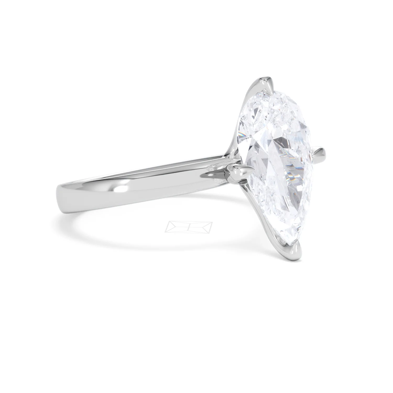 Origin Twist 3.00ct Pear Cut Lab Diamond Solitaire Engagement Ring in Platinum - Image 25