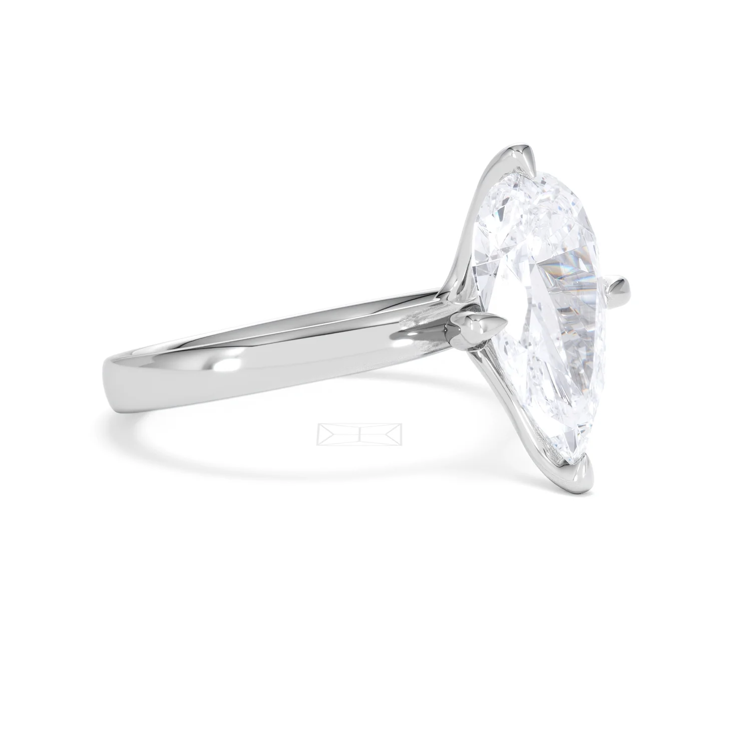 Origin Twist 3.00ct Pear Cut Lab Diamond Solitaire Engagement Ring in Platinum - Image 27