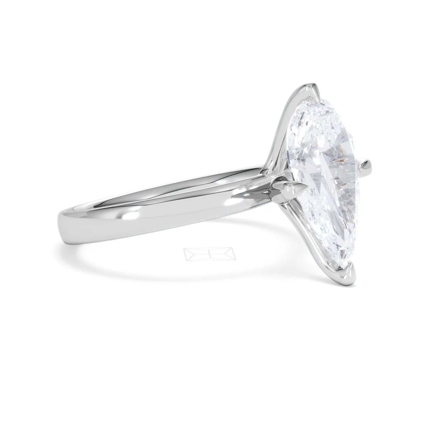 Origin Twist 3.00ct Pear Cut Lab Diamond Solitaire Engagement Ring in Platinum - Image 28