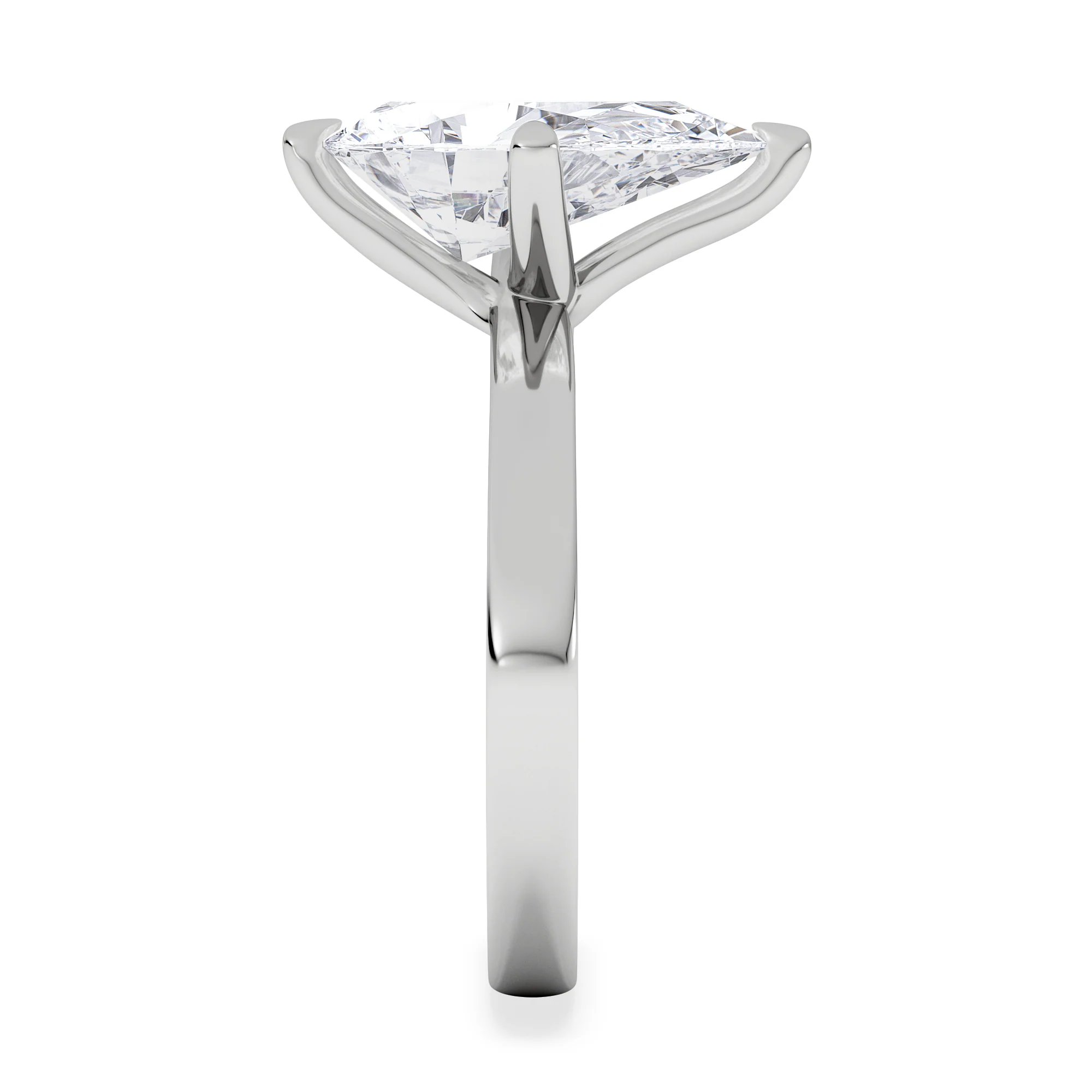 Origin Twist 3.00ct Pear Cut Lab Diamond Solitaire Engagement Ring in Platinum - Image 5