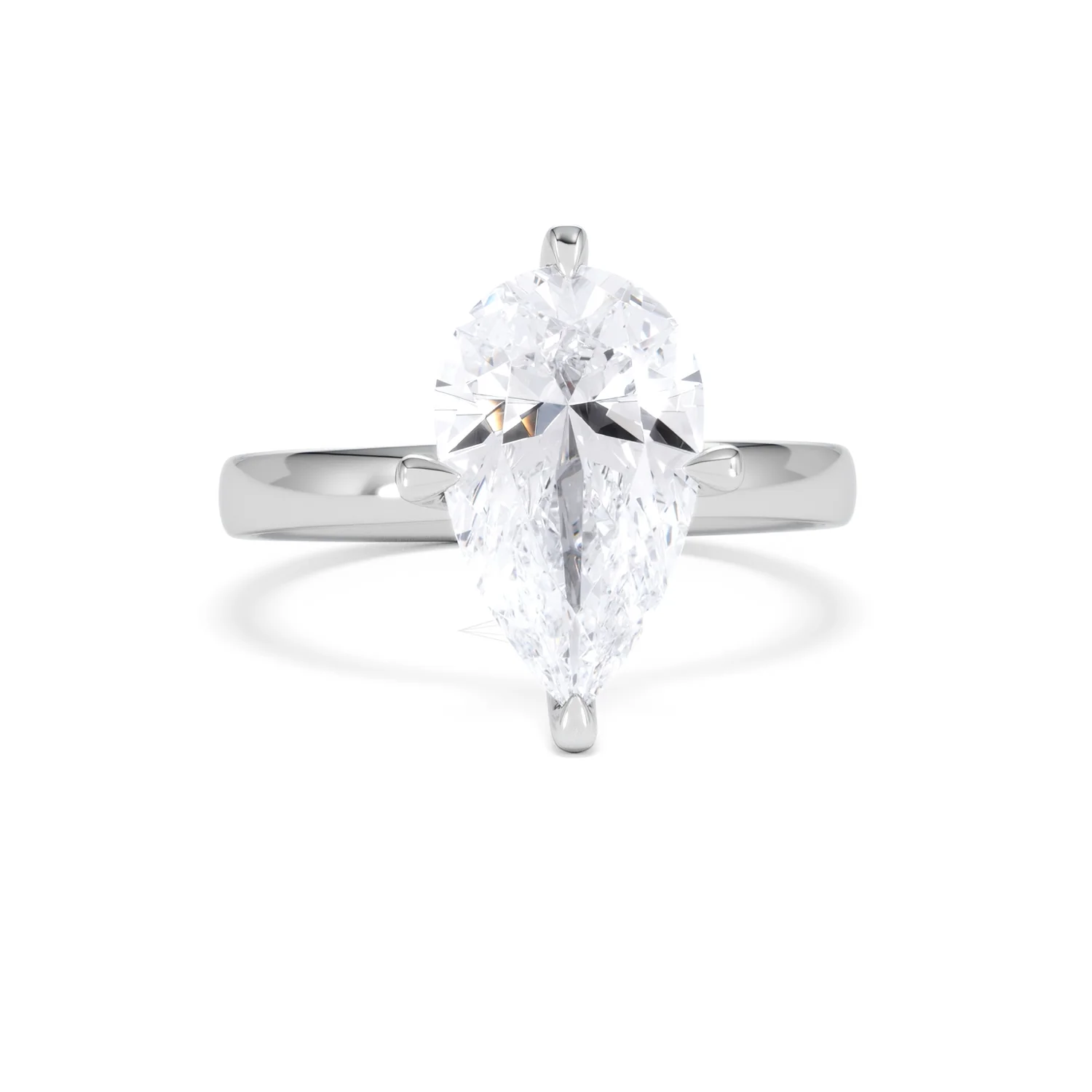 Origin Twist 3.00ct Pear Cut Lab Diamond Solitaire Engagement Ring in Platinum - Image 8