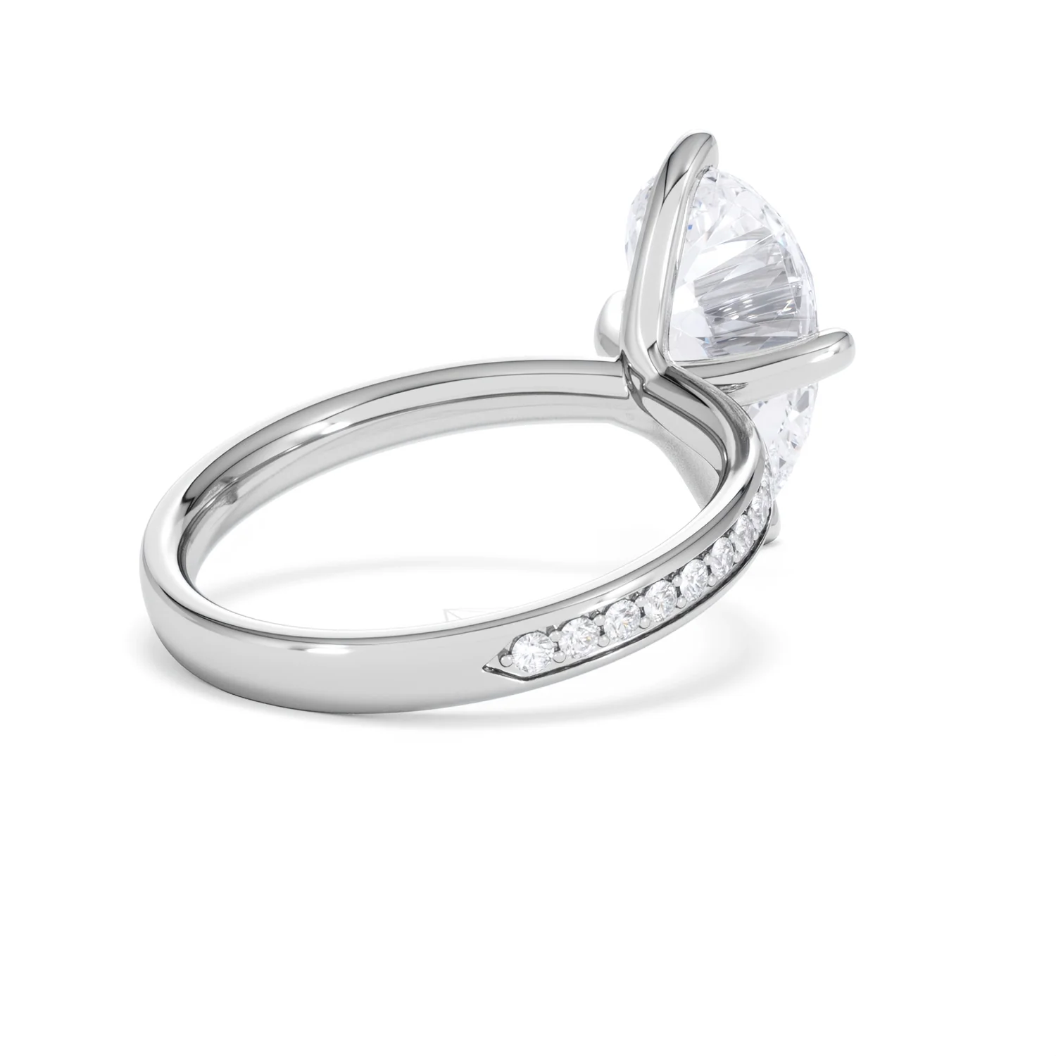 Origin Twist 3.00ct Pear Cut Lab Diamond Solitaire Engagement Ring with Side Stones in Platinum - Image 38