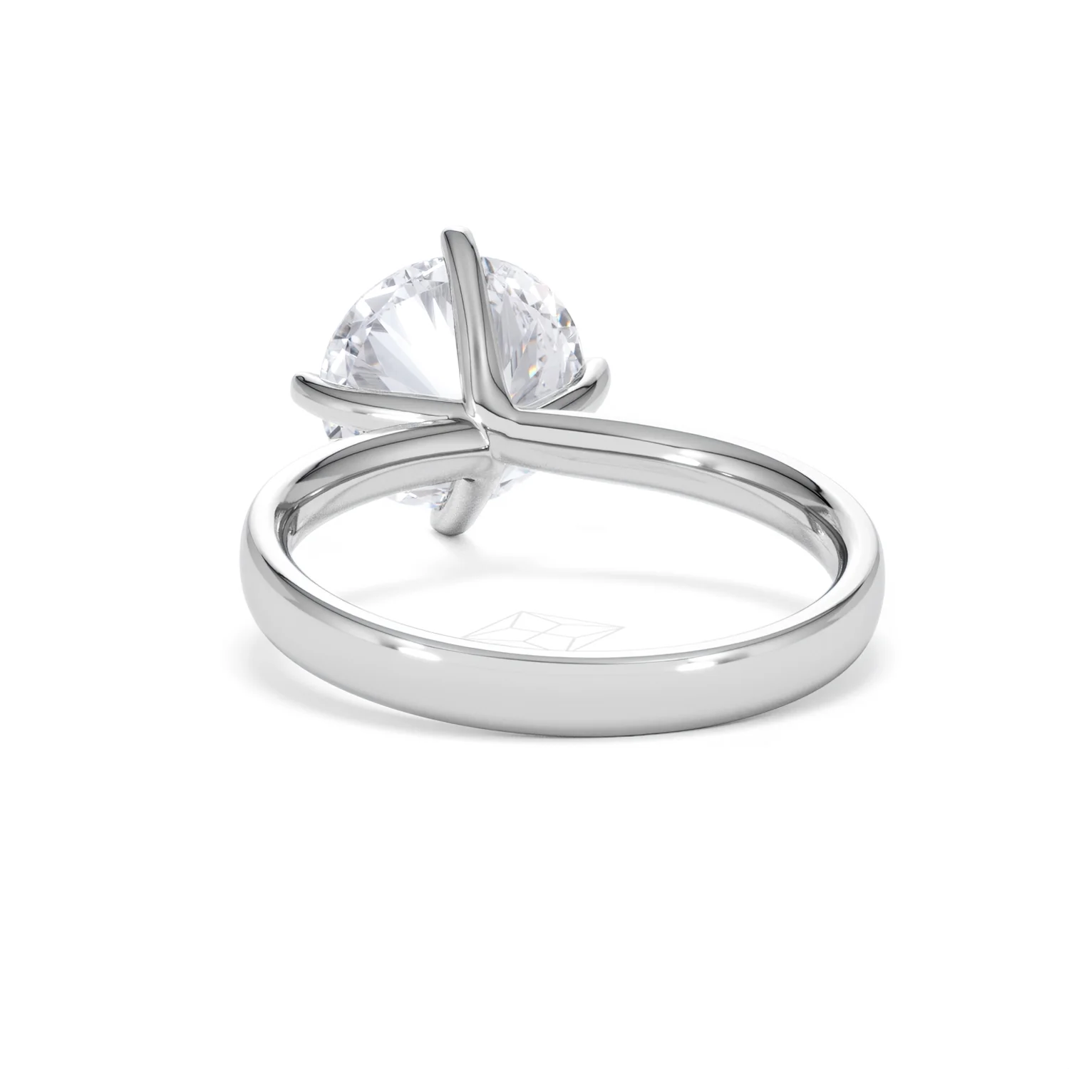 Origin Twist 3.00ct Round Cut Lab Diamond Solitaire Engagement Ring in 18K White Gold - Image 50