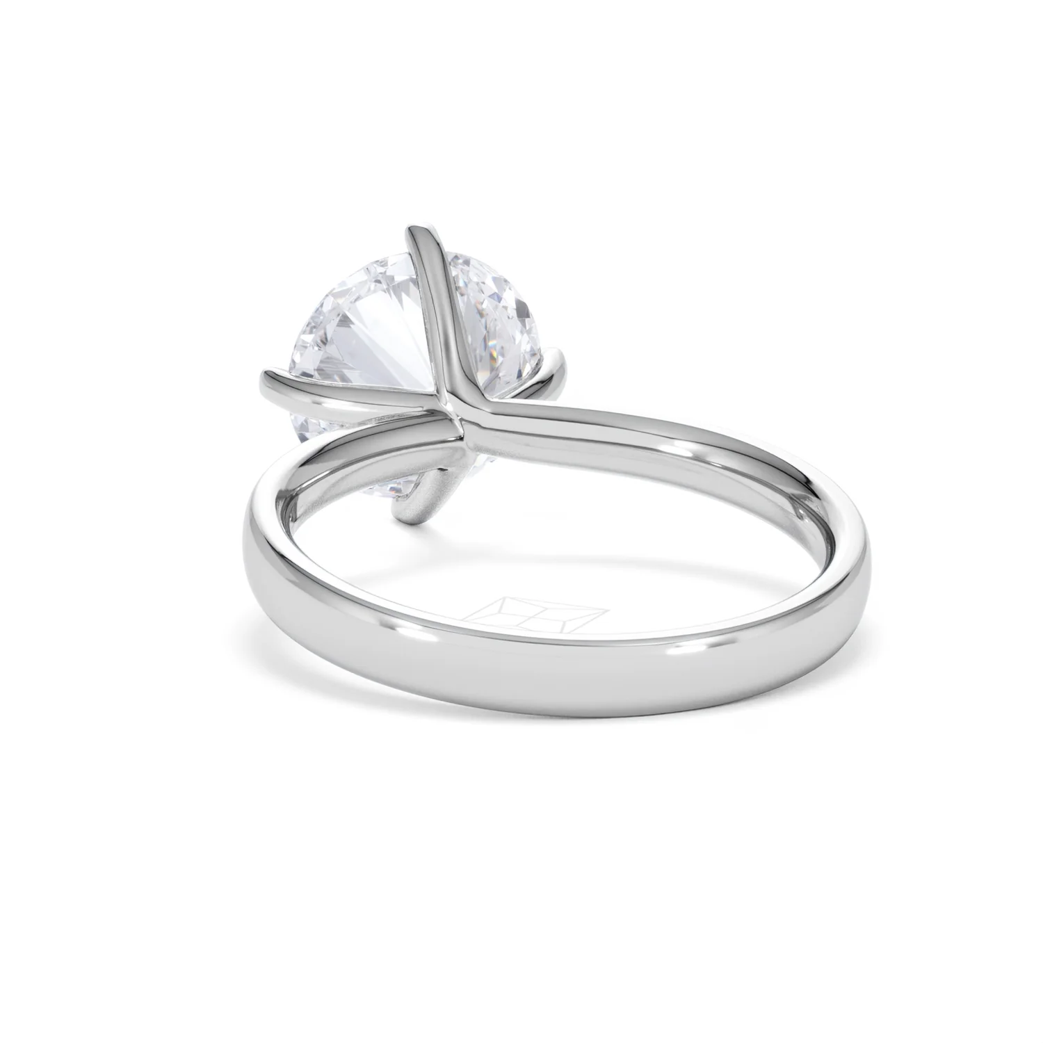 Origin Twist 3.00ct Round Cut Lab Diamond Solitaire Engagement Ring in 18K White Gold - Image 51