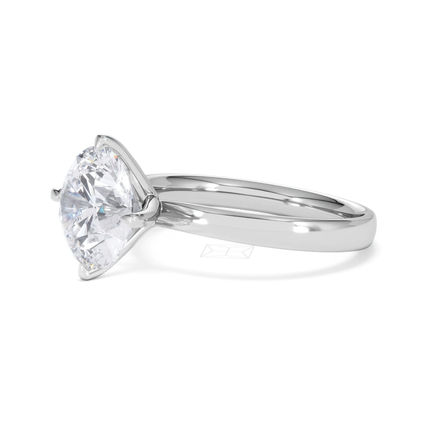 Origin Twist 3.00ct Round Cut Lab Diamond Solitaire Engagement Ring in 18K White Gold - Image 75
