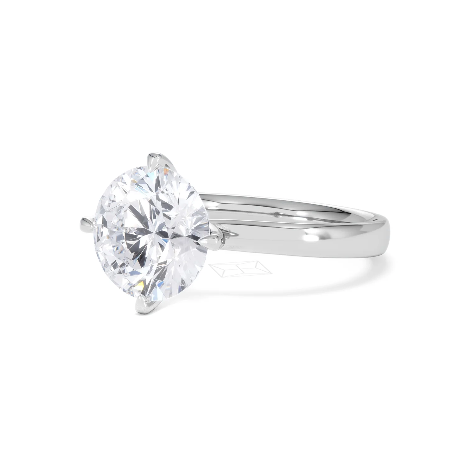Origin Twist 3.00ct Round Cut Lab Diamond Solitaire Engagement Ring in 18K White Gold - Image 80