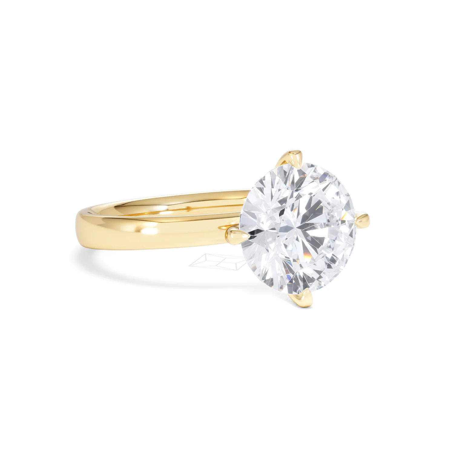Origin Twist 3.00ct Round Cut Lab Diamond Solitaire Engagement Ring in 18K Yellow Gold - Image 13