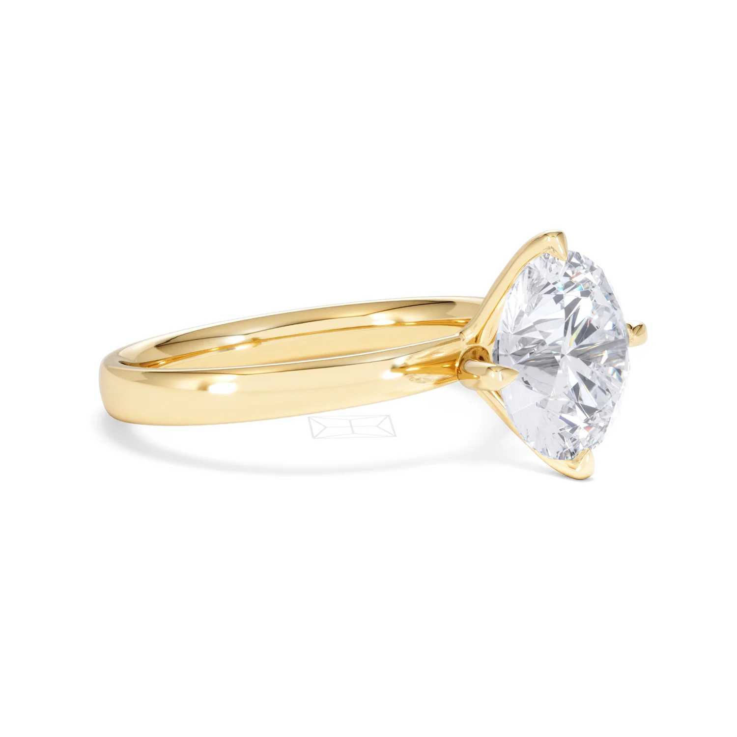 Origin Twist 3.00ct Round Cut Lab Diamond Solitaire Engagement Ring in 18K Yellow Gold - Image 18