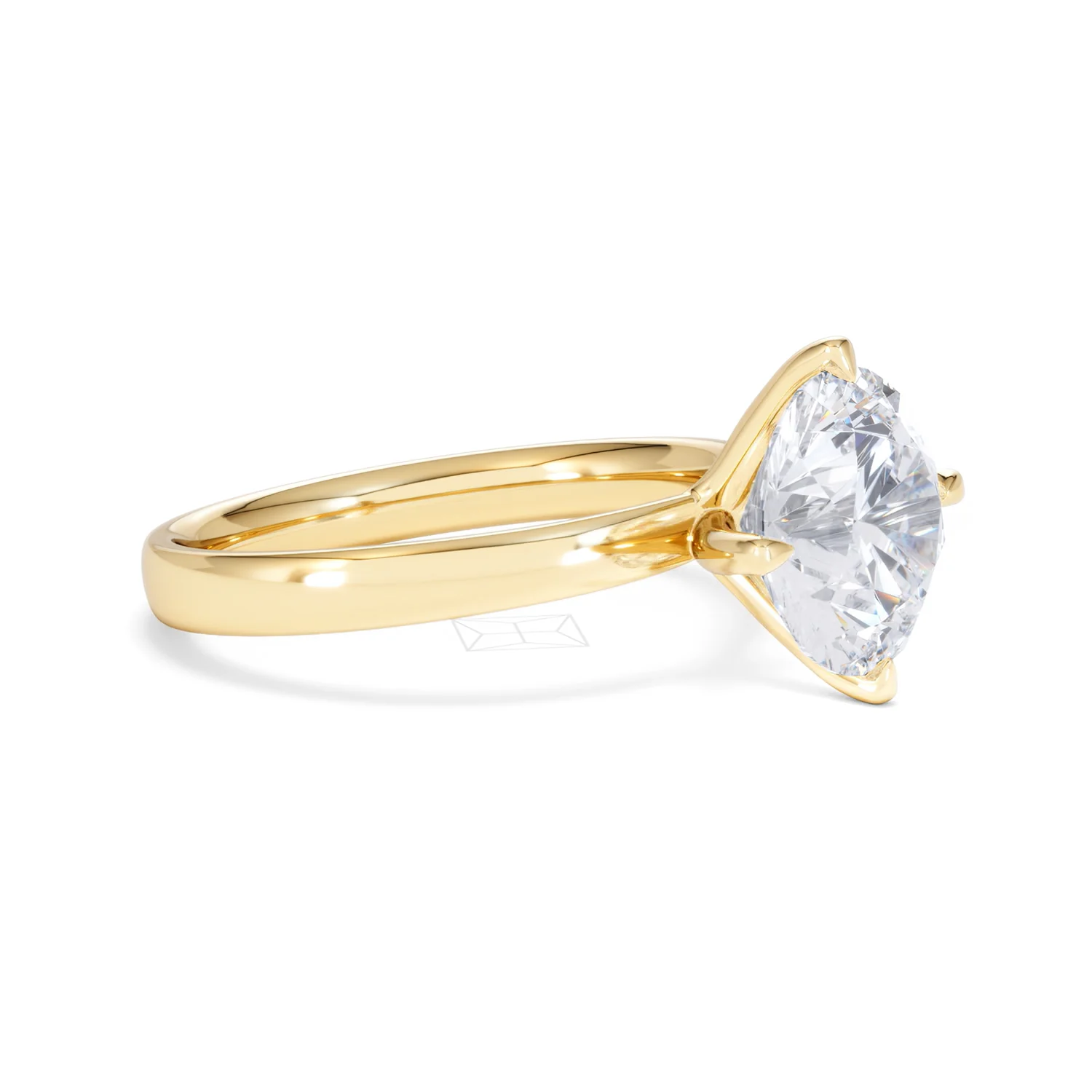 Origin Twist 3.00ct Round Cut Lab Diamond Solitaire Engagement Ring in 18K Yellow Gold - Image 19