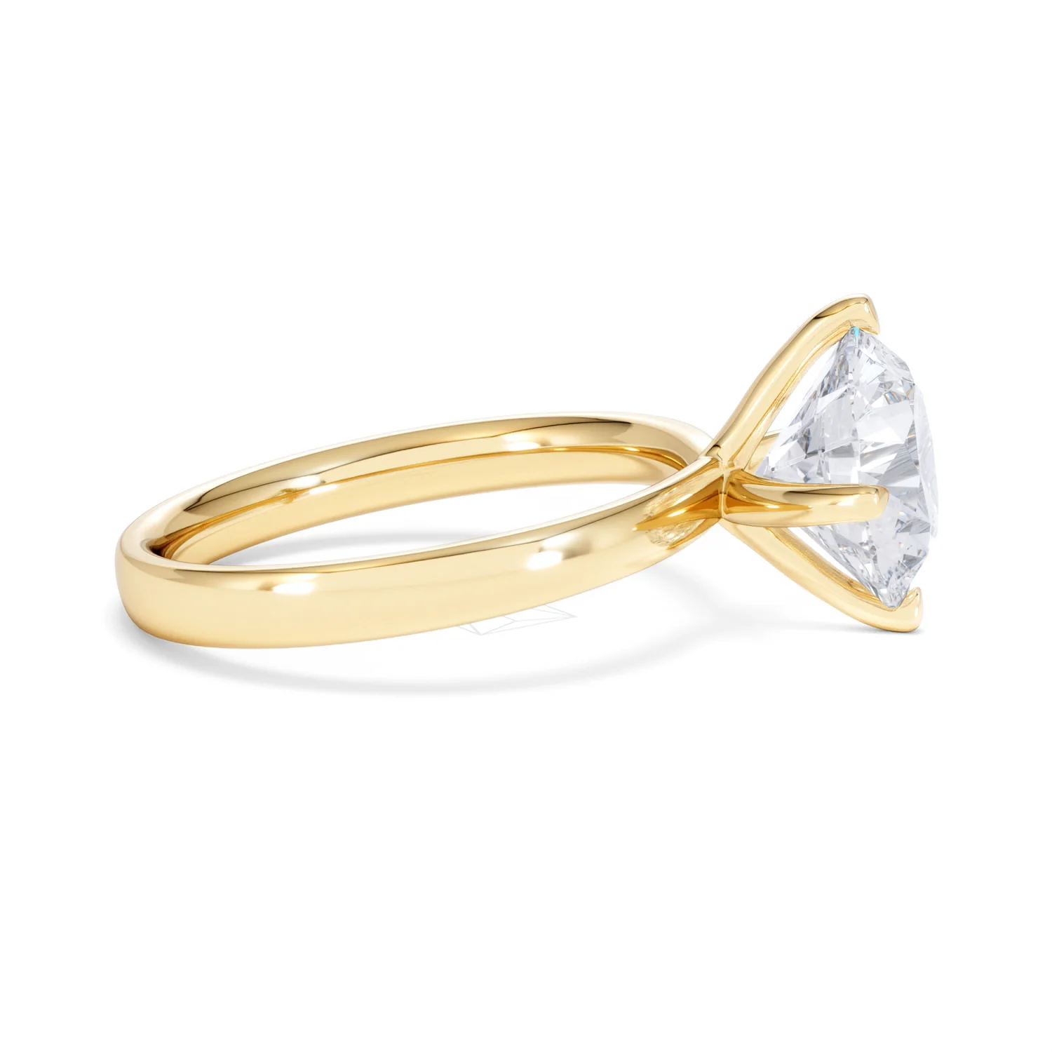 Origin Twist 3.00ct Round Cut Lab Diamond Solitaire Engagement Ring in 18K Yellow Gold - Image 25