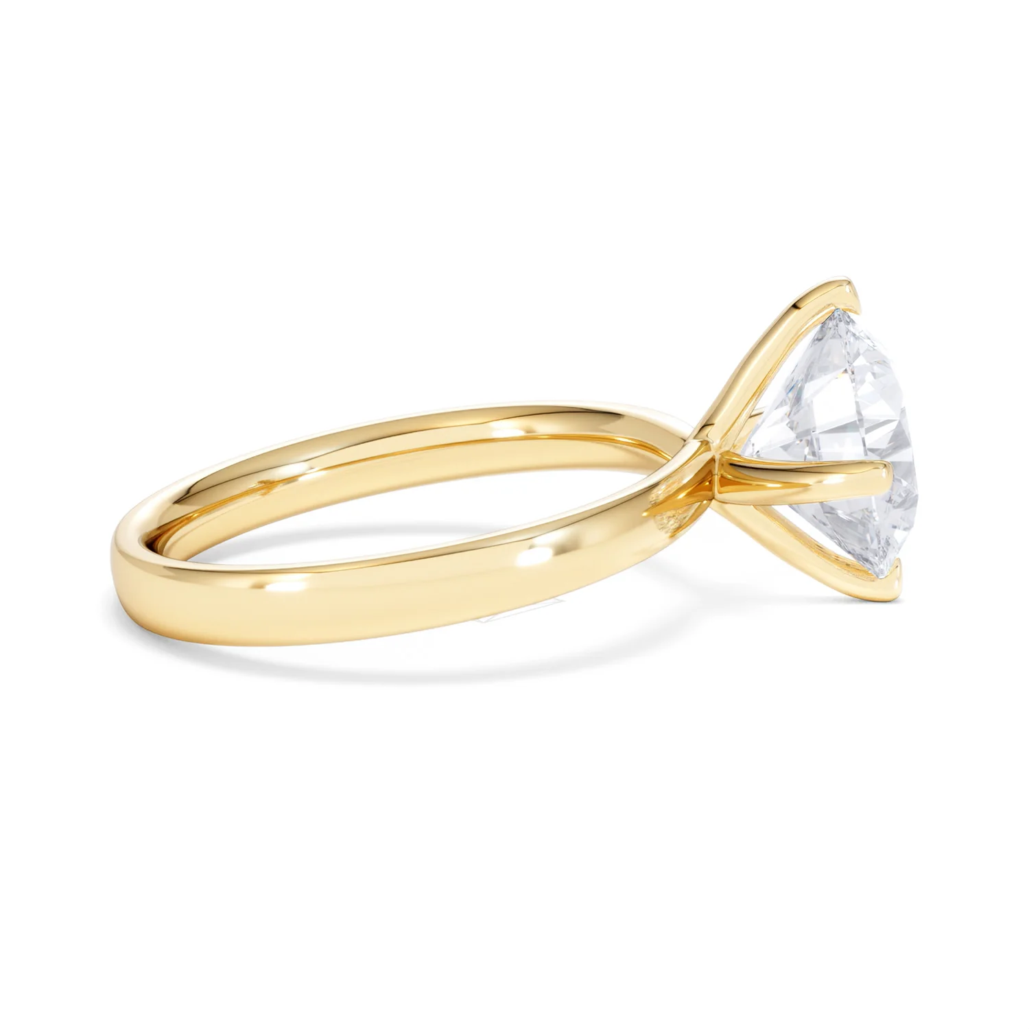 Origin Twist 3.00ct Round Cut Lab Diamond Solitaire Engagement Ring in 18K Yellow Gold - Image 27