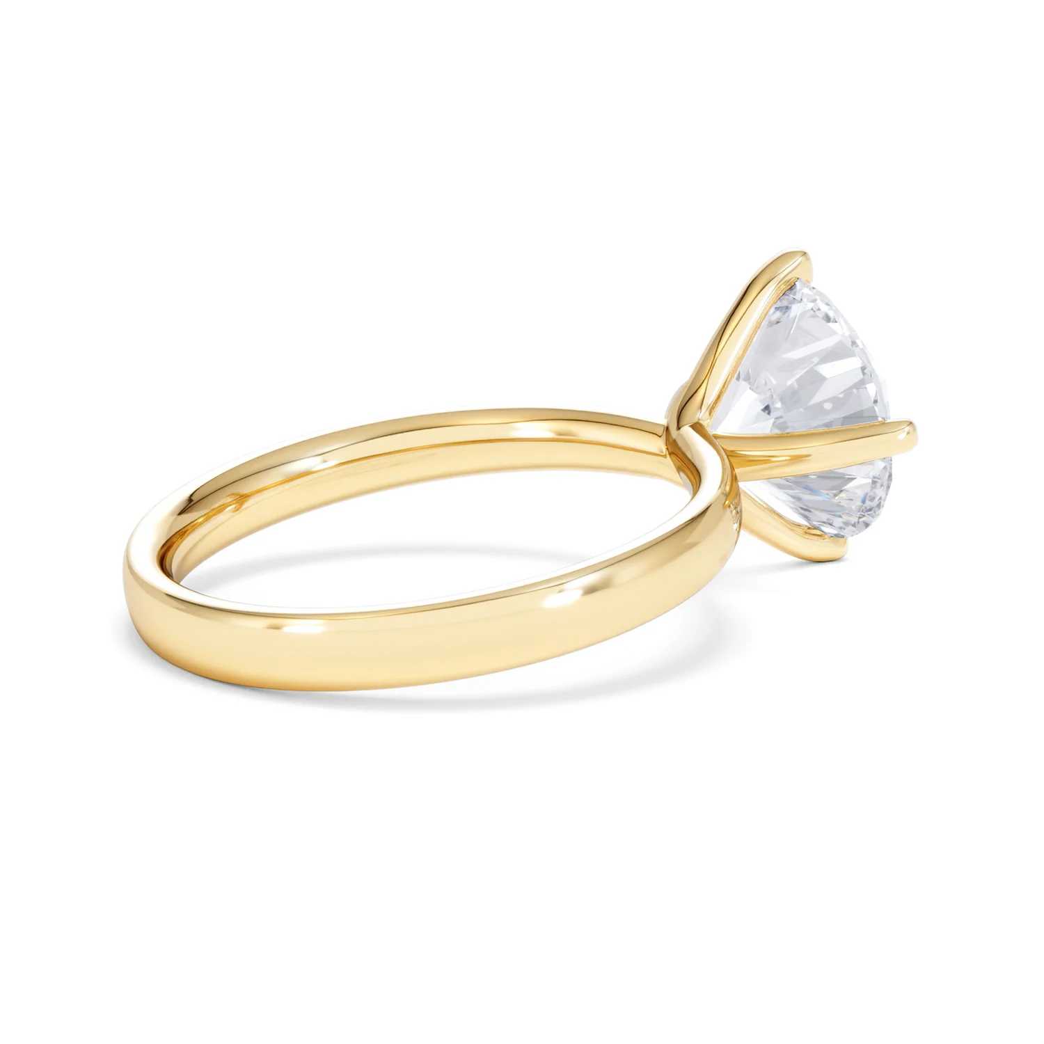 Origin Twist 3.00ct Round Cut Lab Diamond Solitaire Engagement Ring in 18K Yellow Gold - Image 34
