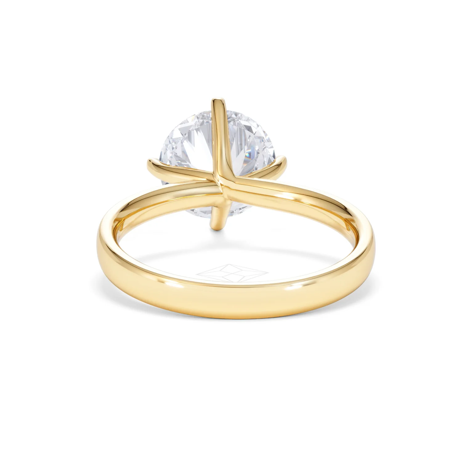 Origin Twist 3.00ct Round Cut Lab Diamond Solitaire Engagement Ring in 18K Yellow Gold - Image 48