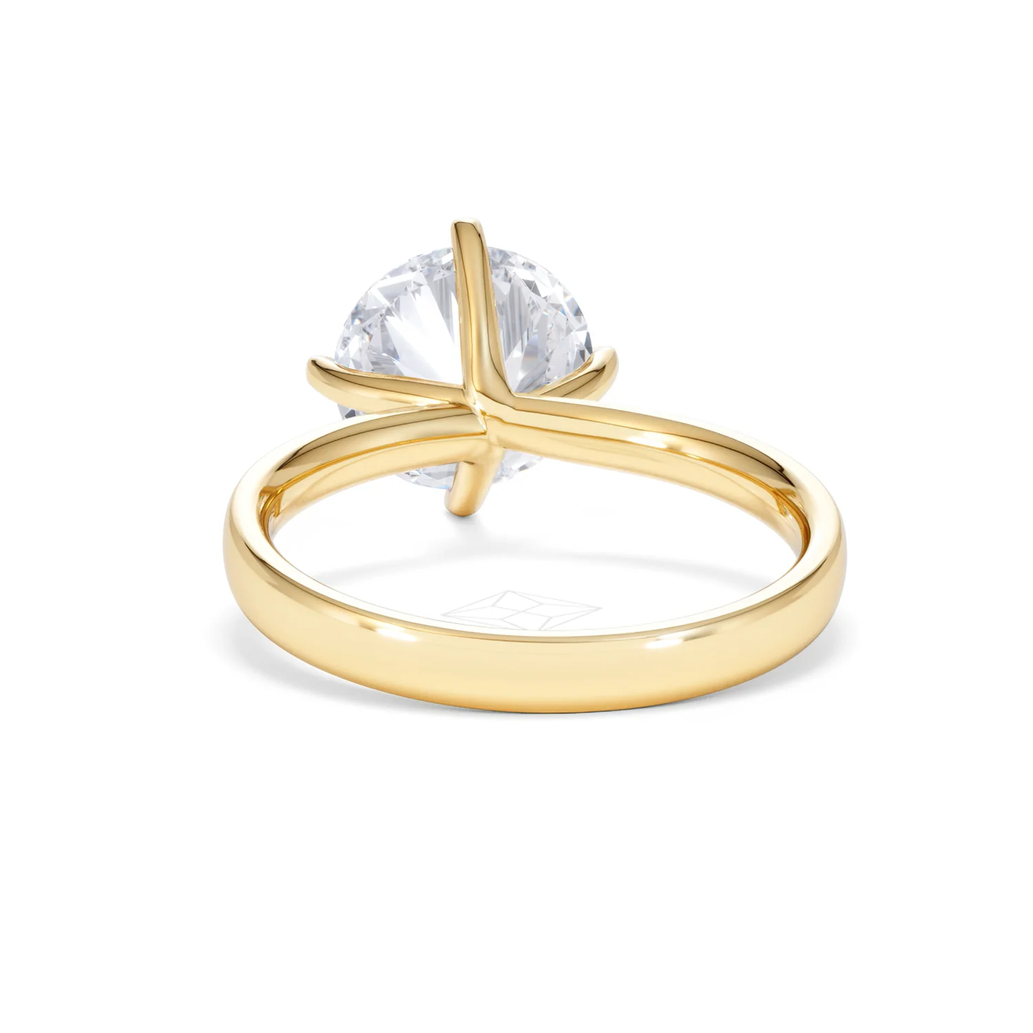 Origin Twist 3.00ct Round Cut Lab Diamond Solitaire Engagement Ring in 18K Yellow Gold - Image 49