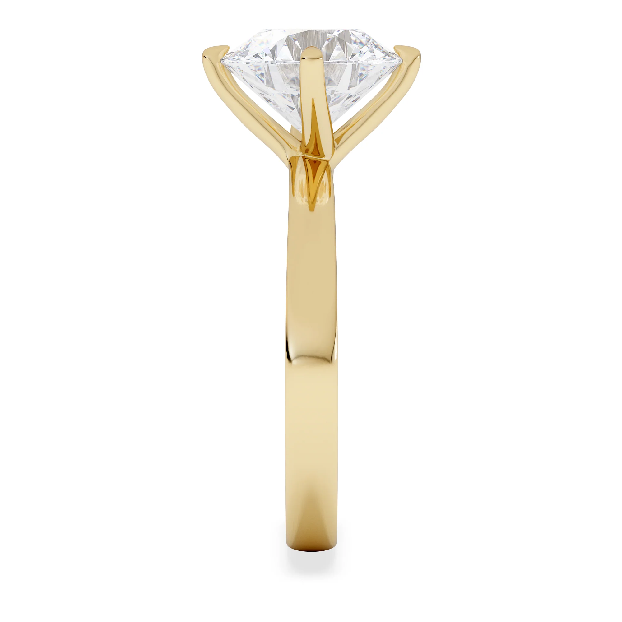 Origin Twist 3.00ct Round Cut Lab Diamond Solitaire Engagement Ring in 18K Yellow Gold - Image 5