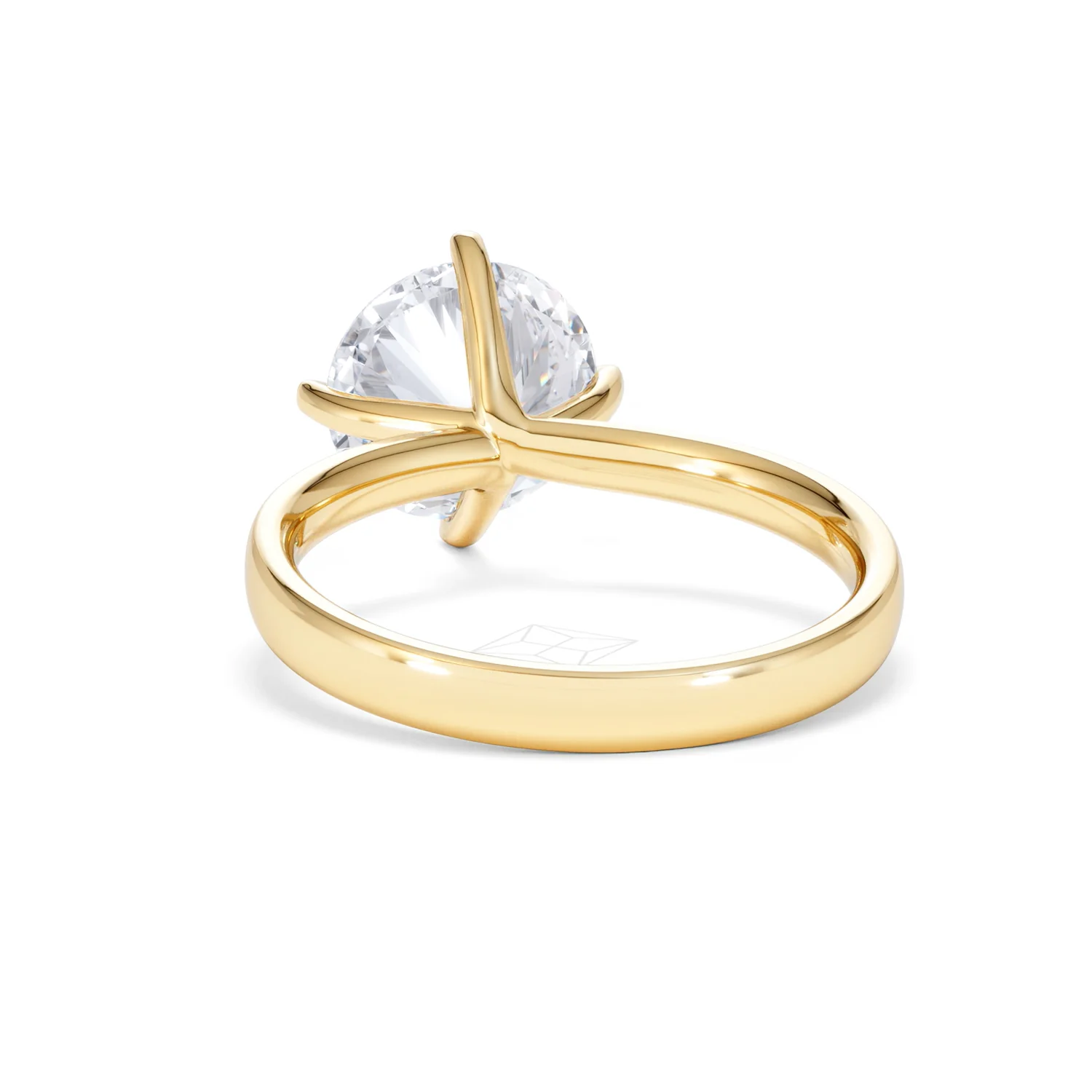 Origin Twist 3.00ct Round Cut Lab Diamond Solitaire Engagement Ring in 18K Yellow Gold - Image 50