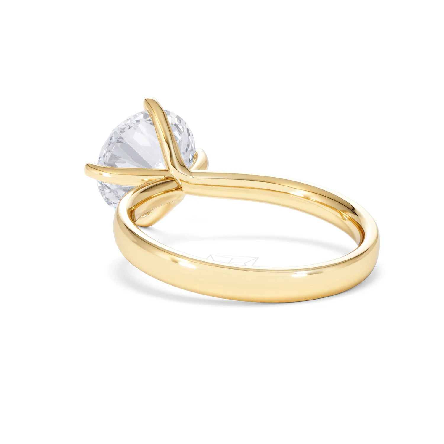Origin Twist 3.00ct Round Cut Lab Diamond Solitaire Engagement Ring in 18K Yellow Gold - Image 54