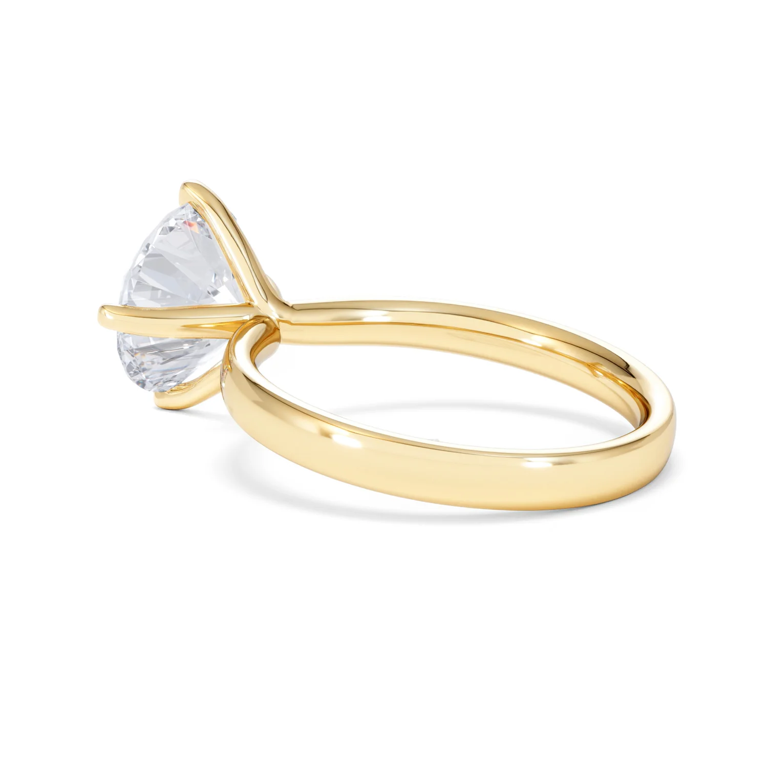 Origin Twist 3.00ct Round Cut Lab Diamond Solitaire Engagement Ring in 18K Yellow Gold - Image 59