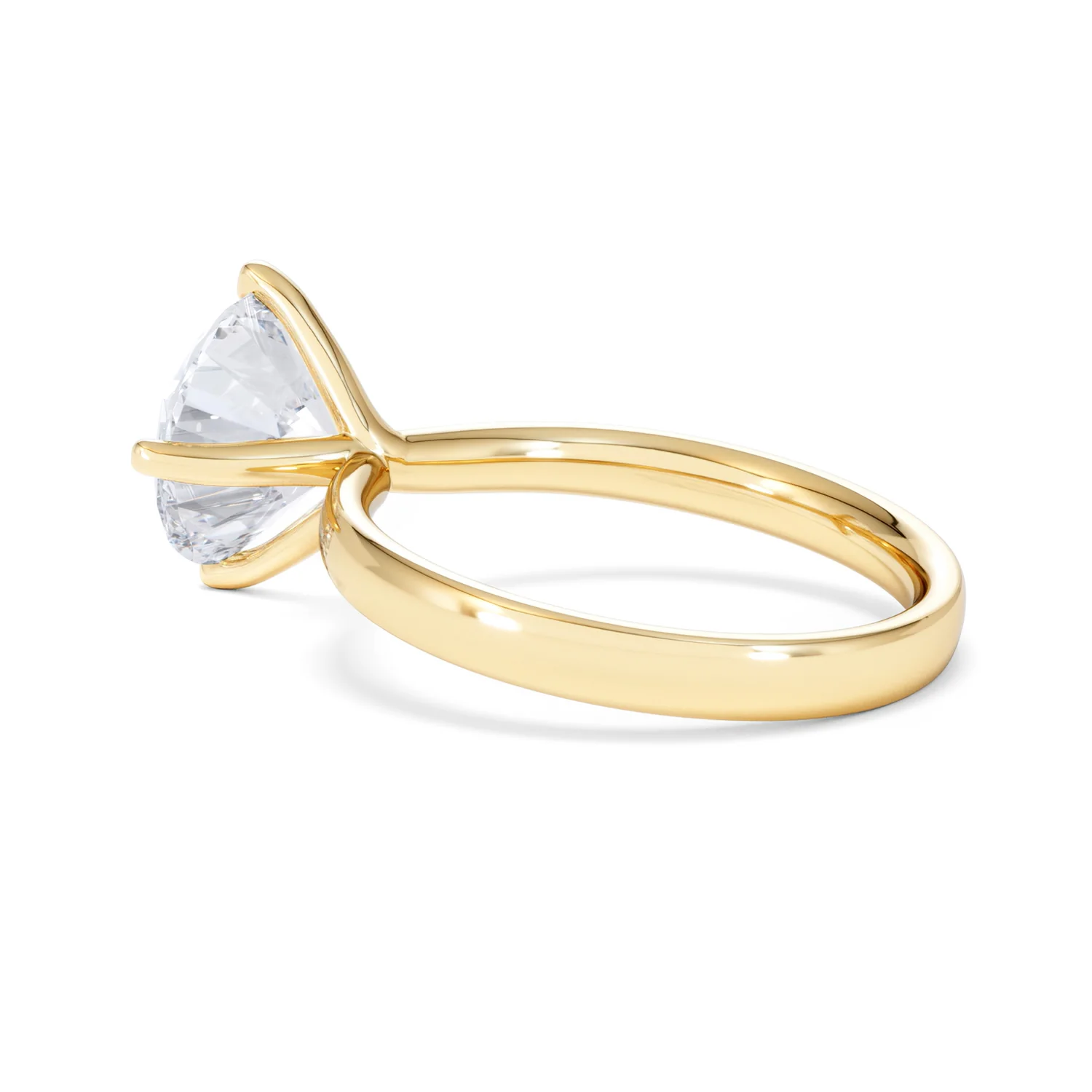 Origin Twist 3.00ct Round Cut Lab Diamond Solitaire Engagement Ring in 18K Yellow Gold - Image 60