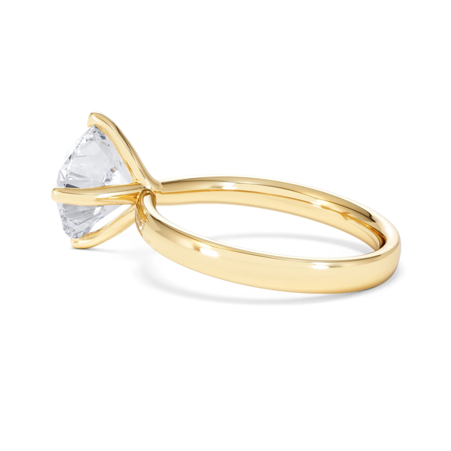 Origin Twist 3.00ct Round Cut Lab Diamond Solitaire Engagement Ring in 18K Yellow Gold - Image 62