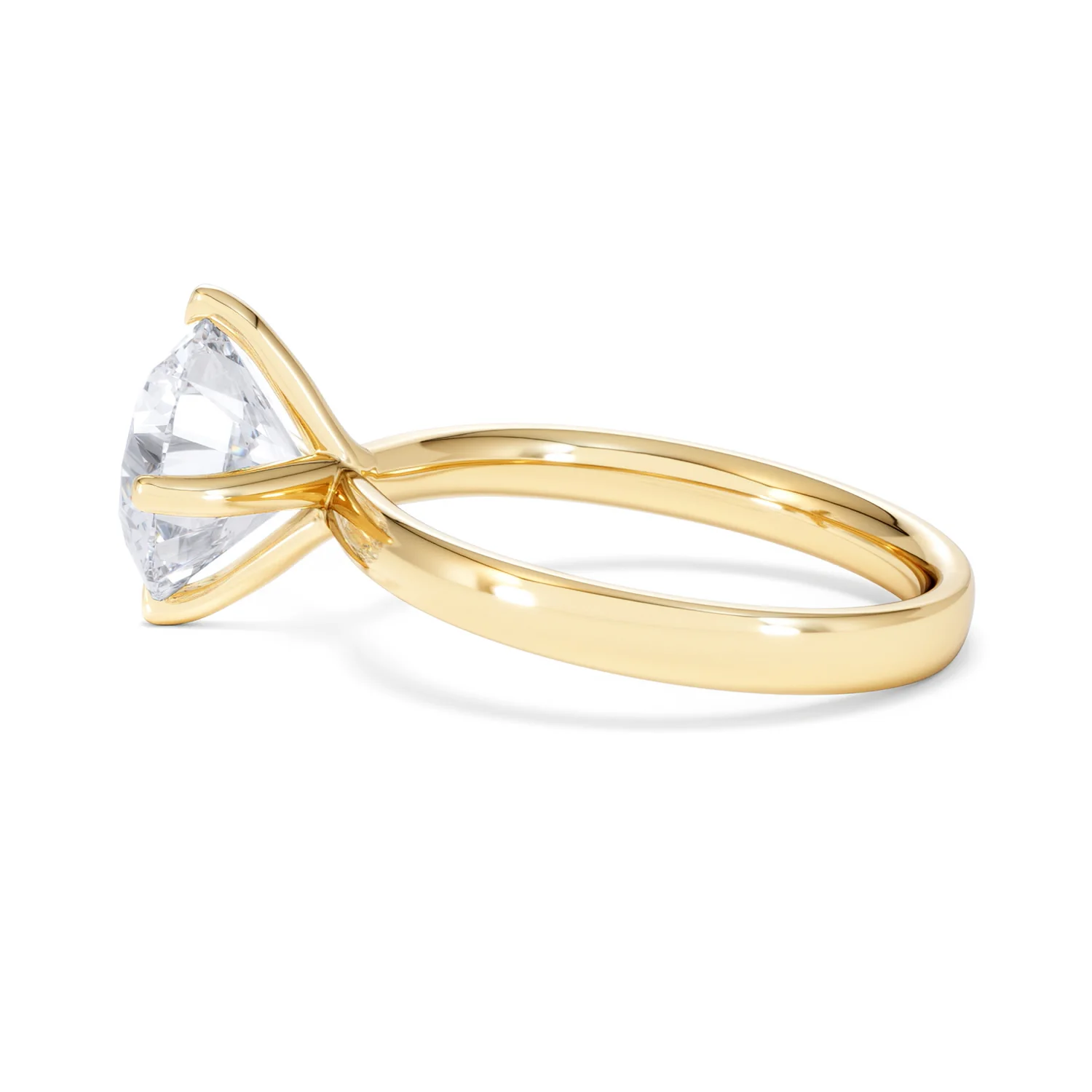 Origin Twist 3.00ct Round Cut Lab Diamond Solitaire Engagement Ring in 18K Yellow Gold - Image 65
