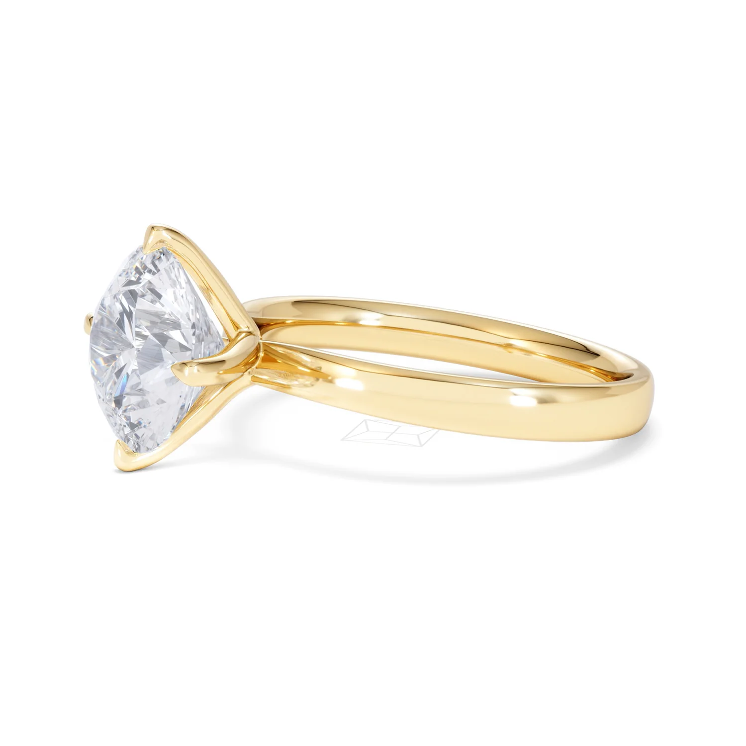 Origin Twist 3.00ct Round Cut Lab Diamond Solitaire Engagement Ring in 18K Yellow Gold - Image 73