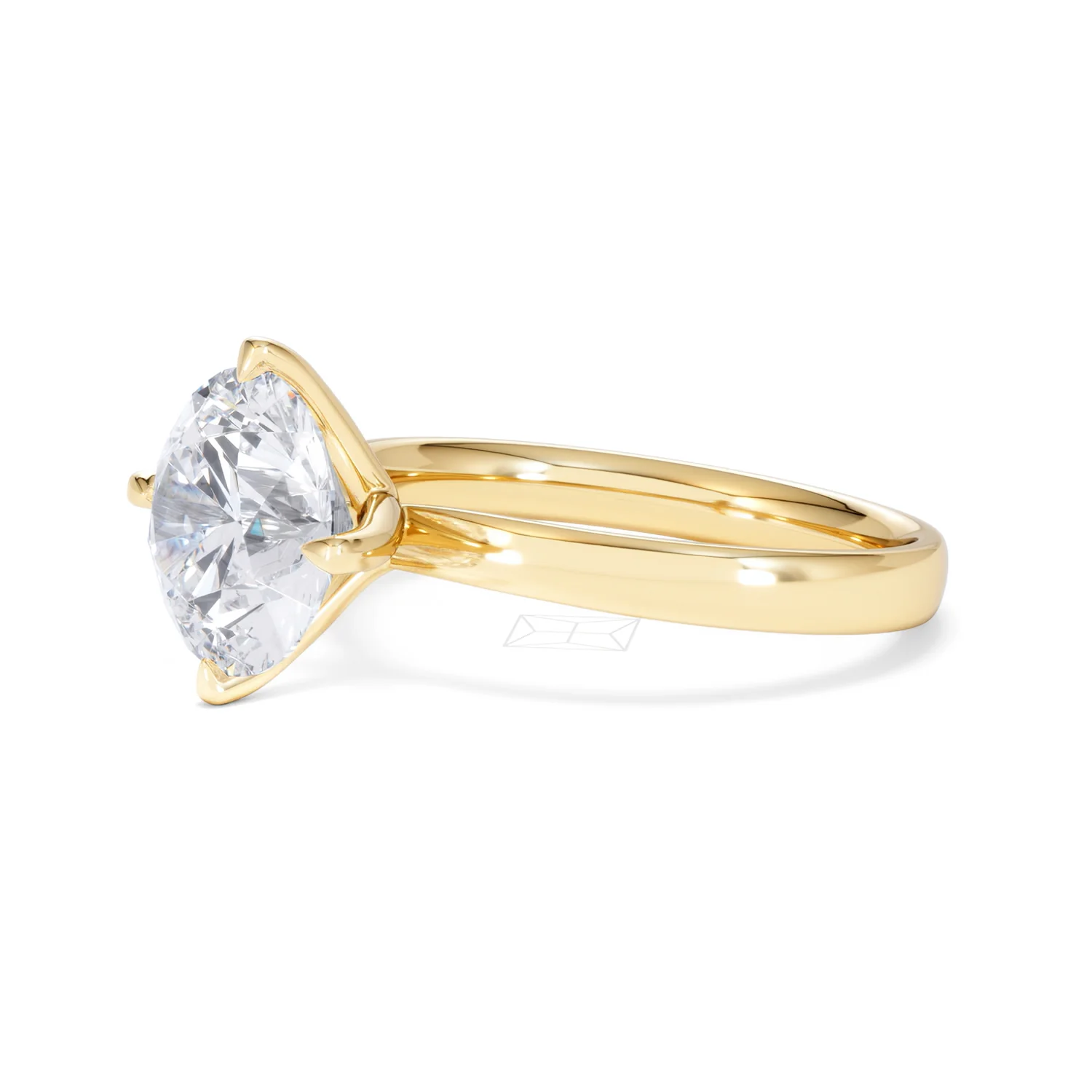 Origin Twist 3.00ct Round Cut Lab Diamond Solitaire Engagement Ring in 18K Yellow Gold - Image 75